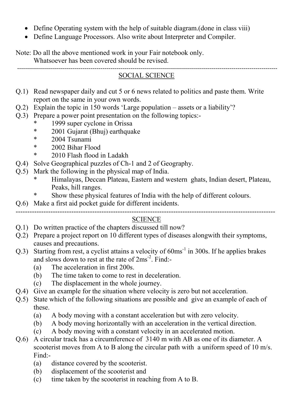 CBSE Worksheets for Class 9 Assignment 5 - Page 2