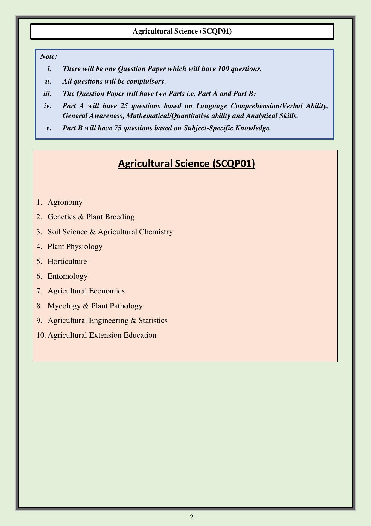 CUET PG Science Syllabus - Page 2