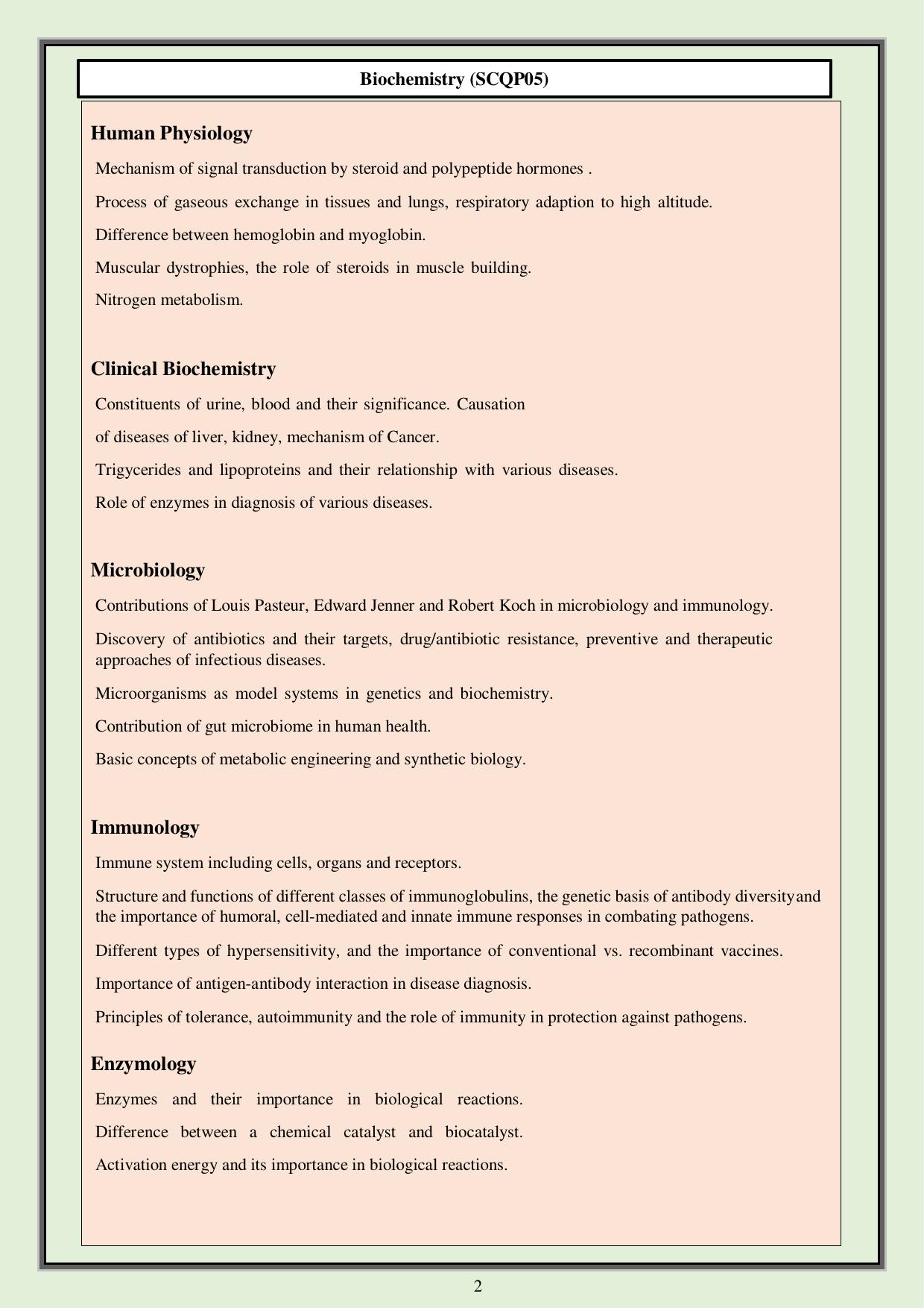 CUET PG Science Syllabus - Page 16