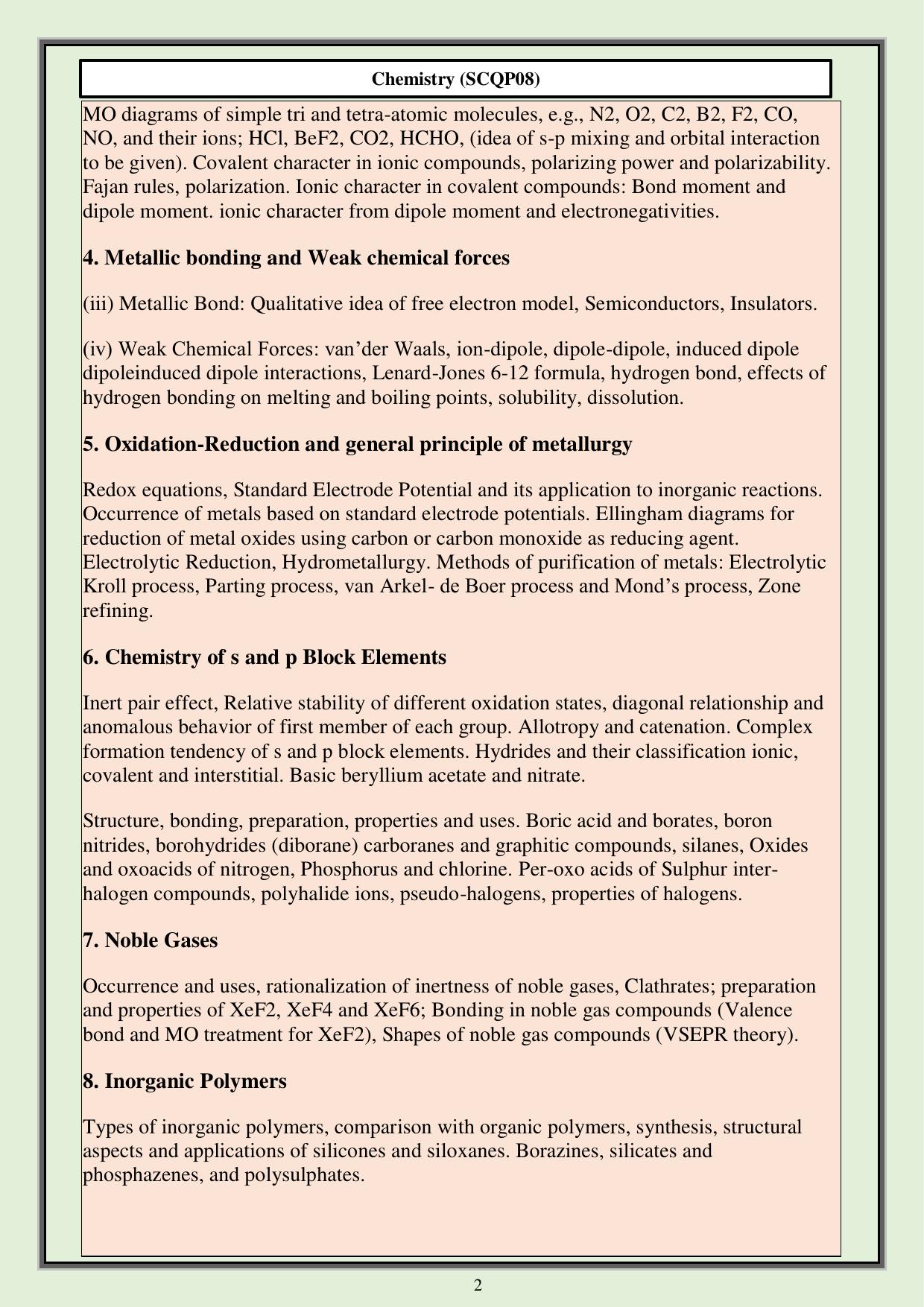 CUET PG Science Syllabus - Page 32