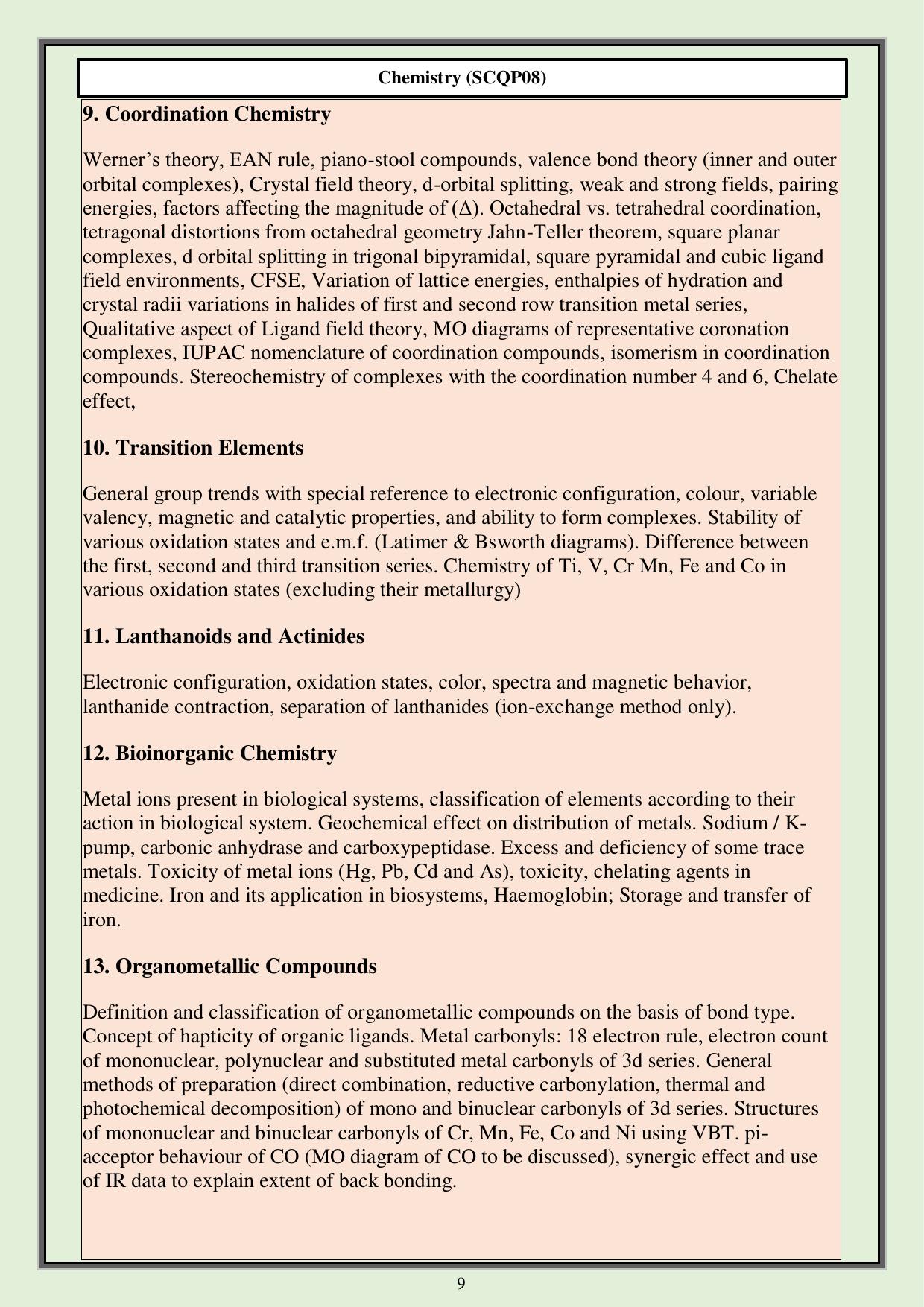 CUET PG Science Syllabus - Page 33