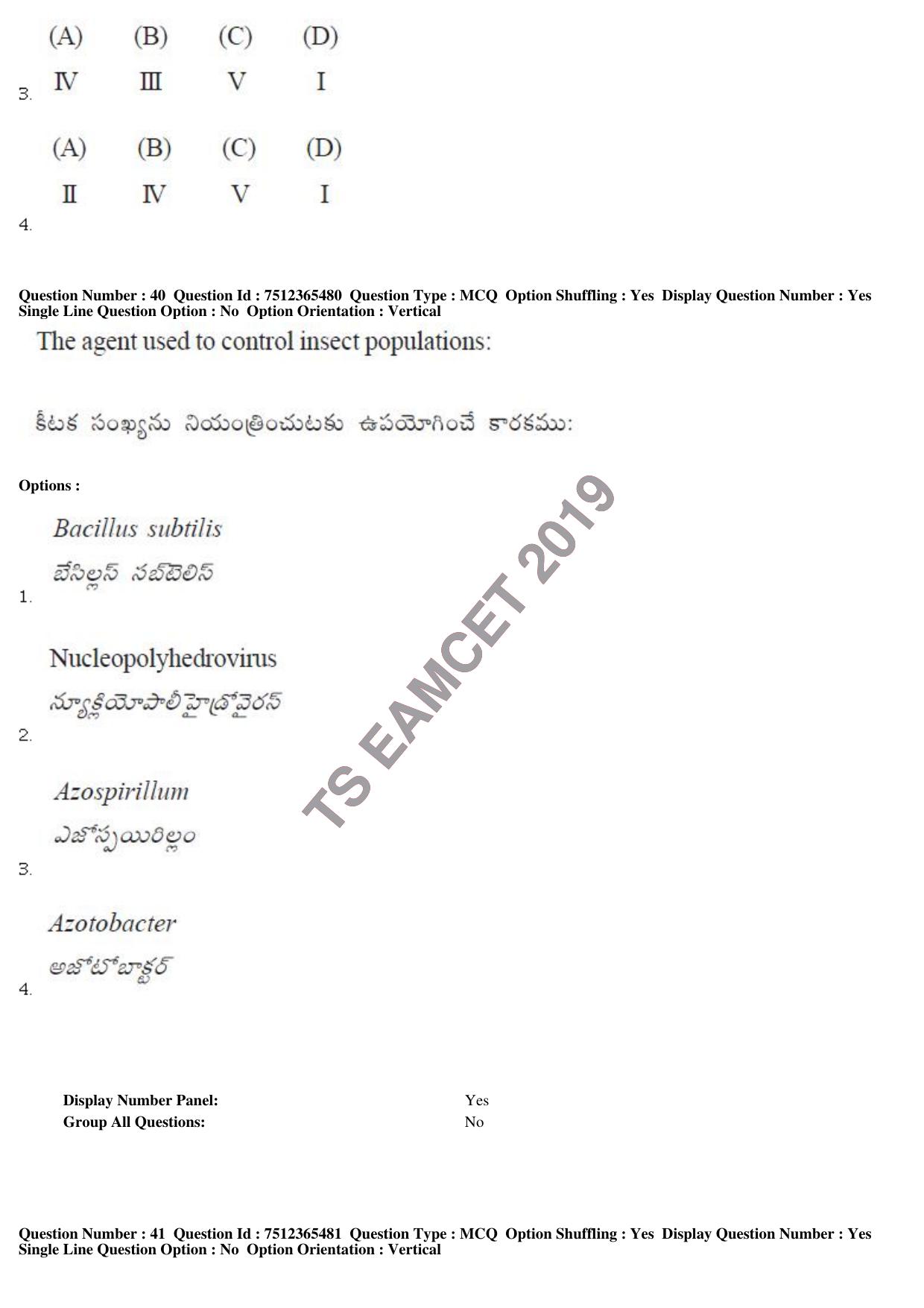 TS EAMCET 2019 Agriculture and Medical Question Paper with Key (8 May 2019 Afternoon) - Page 39