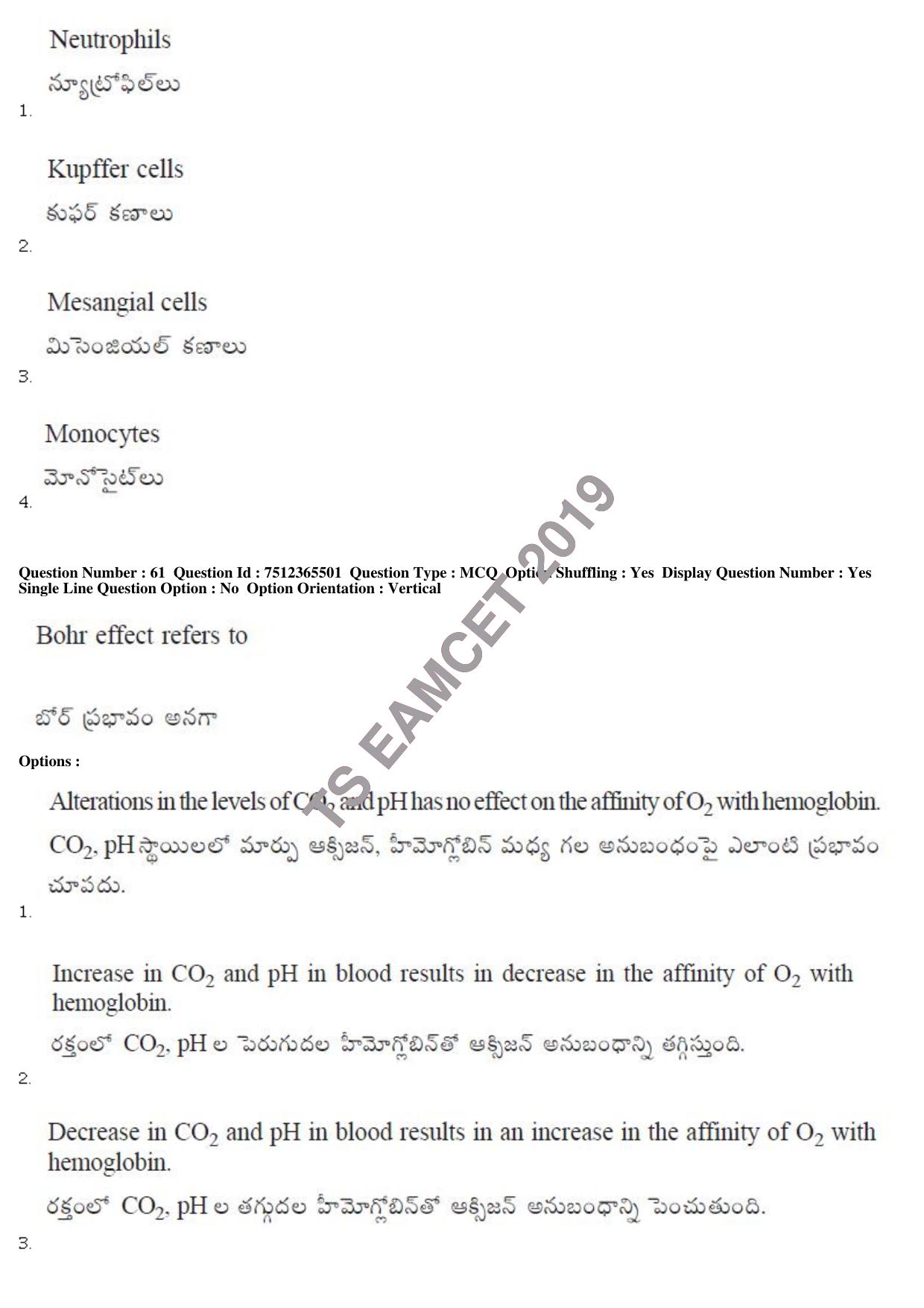 TS EAMCET 2019 Agriculture and Medical Question Paper with Key (8 May 2019 Afternoon) - Page 57