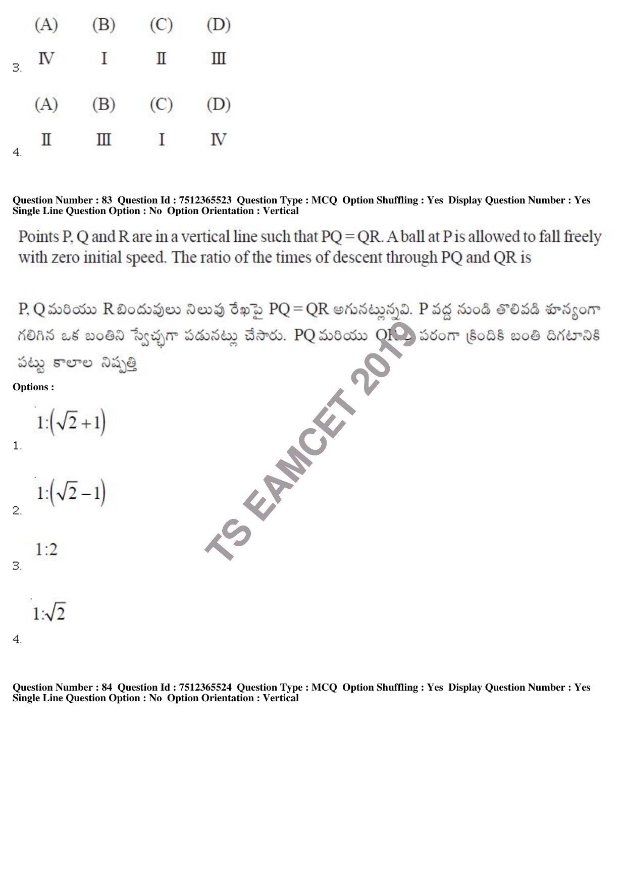 TS EAMCET 2019 Agriculture and Medical Question Paper with Key (8 May 2019 Afternoon) - Page 77