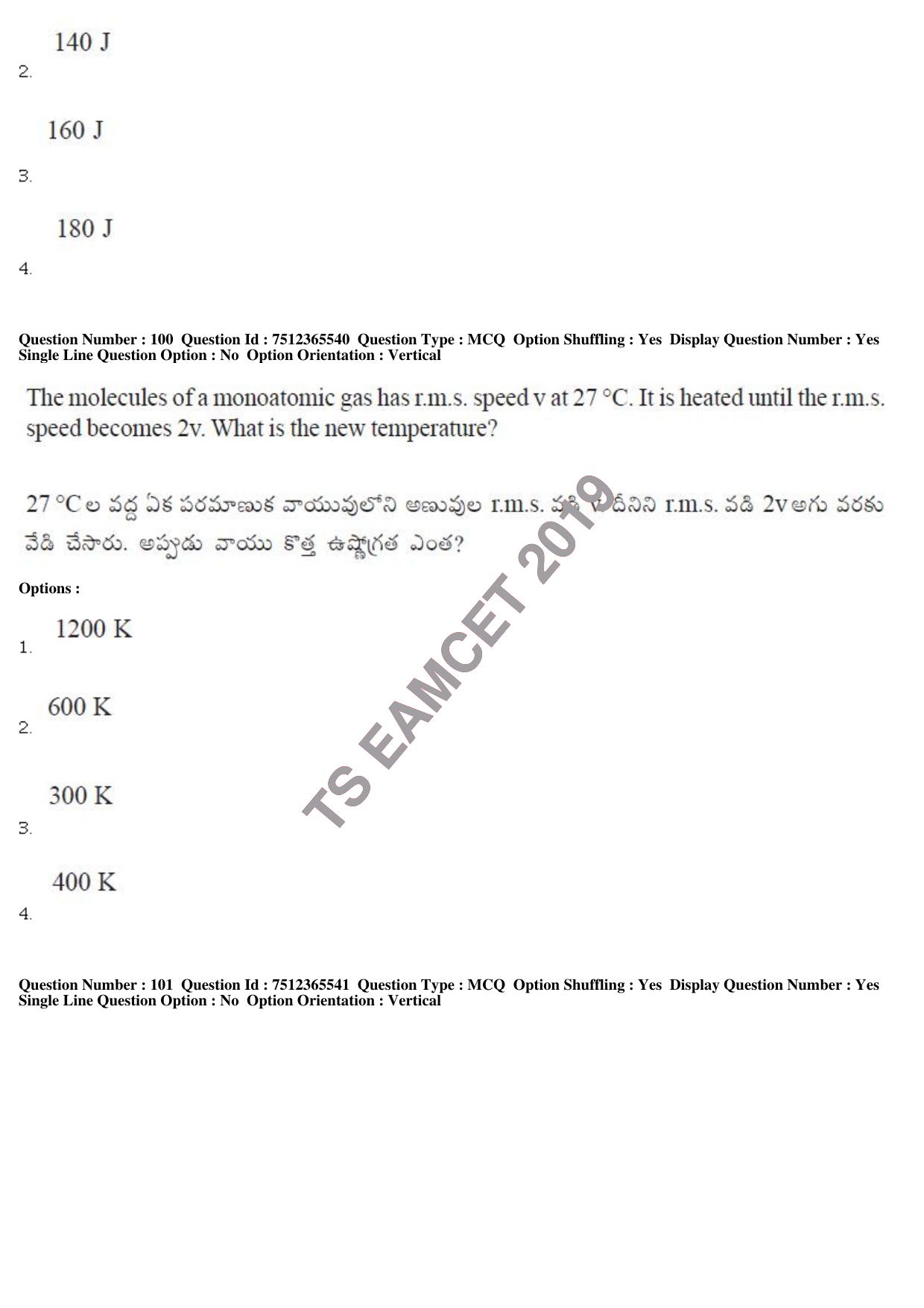 TS EAMCET 2019 Agriculture and Medical Question Paper with Key (8 May 2019 Afternoon) - Page 89