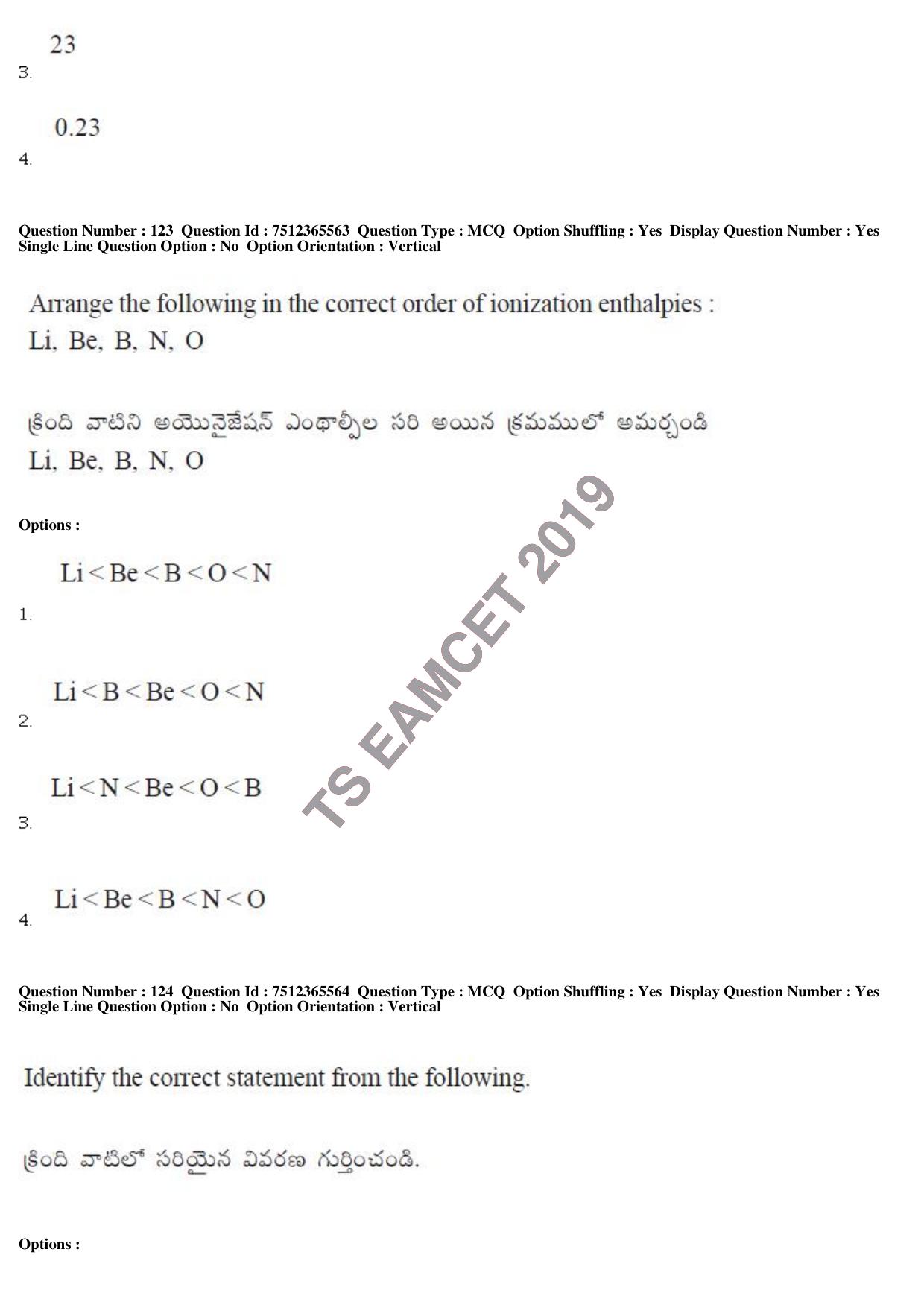 TS EAMCET 2019 Agriculture and Medical Question Paper with Key (8 May 2019 Afternoon) - Page 106