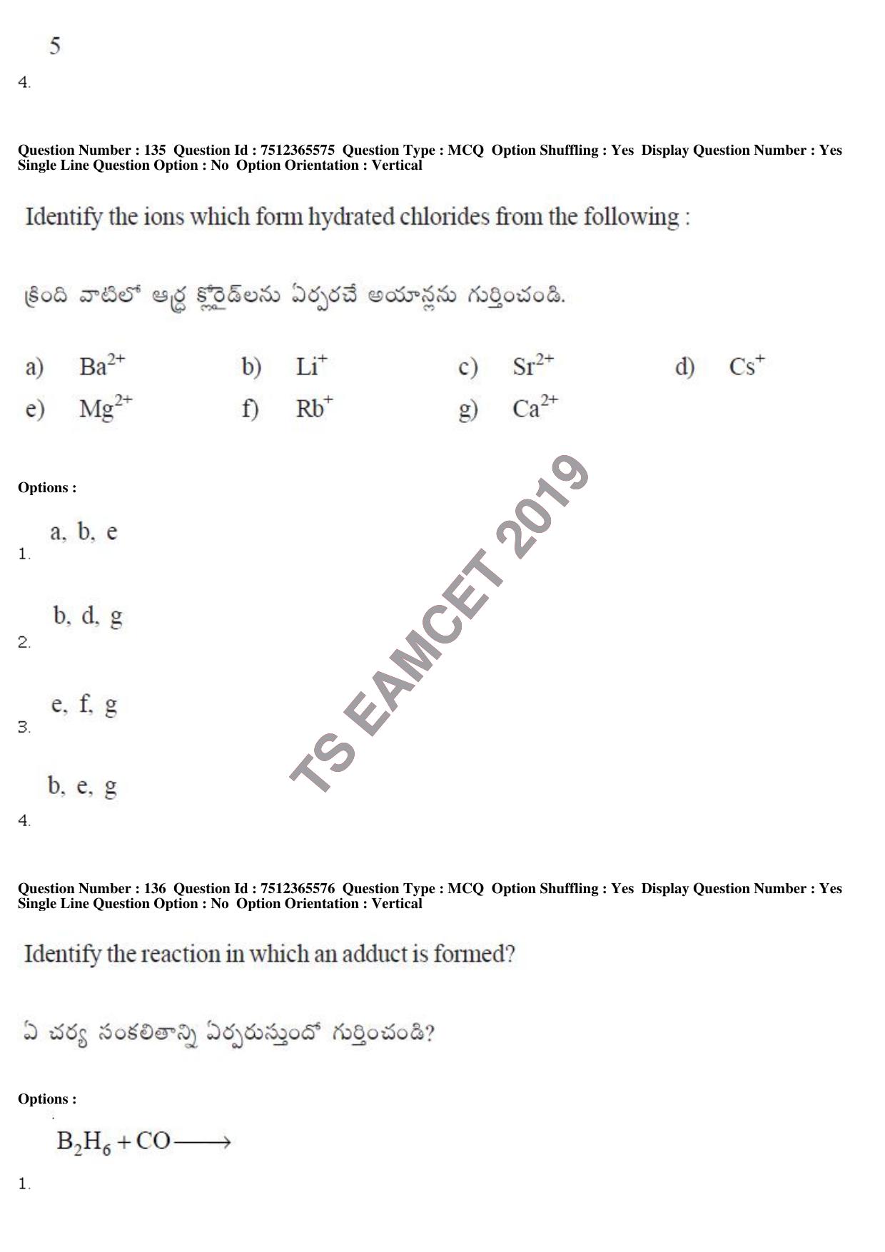 TS EAMCET 2019 Agriculture and Medical Question Paper with Key (8 May 2019 Afternoon) - Page 114