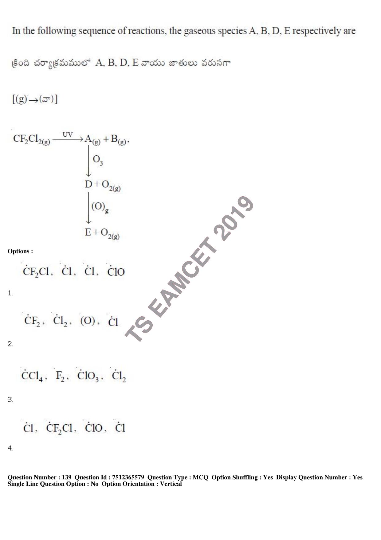 TS EAMCET 2019 Agriculture and Medical Question Paper with Key (8 May 2019 Afternoon) - Page 116