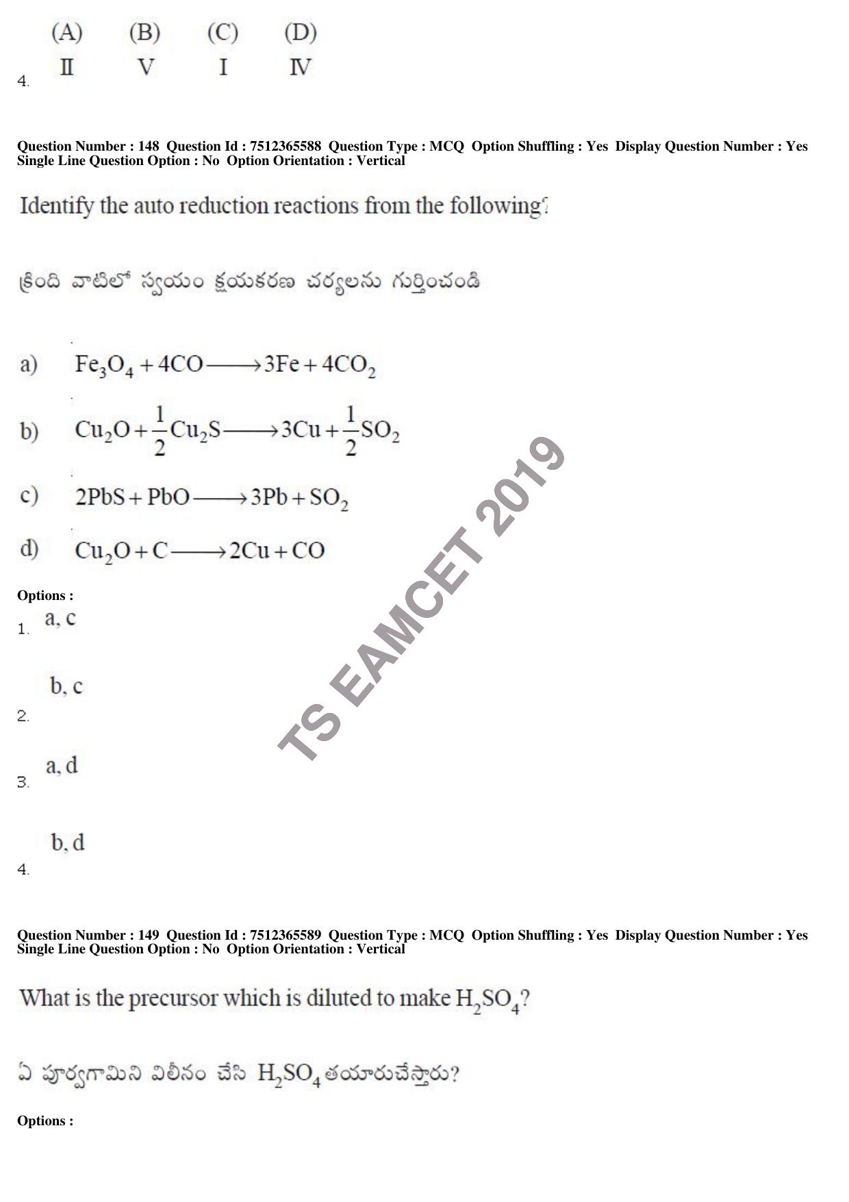 TS EAMCET 2019 Agriculture and Medical Question Paper with Key (8 May 2019 Afternoon) - Page 124