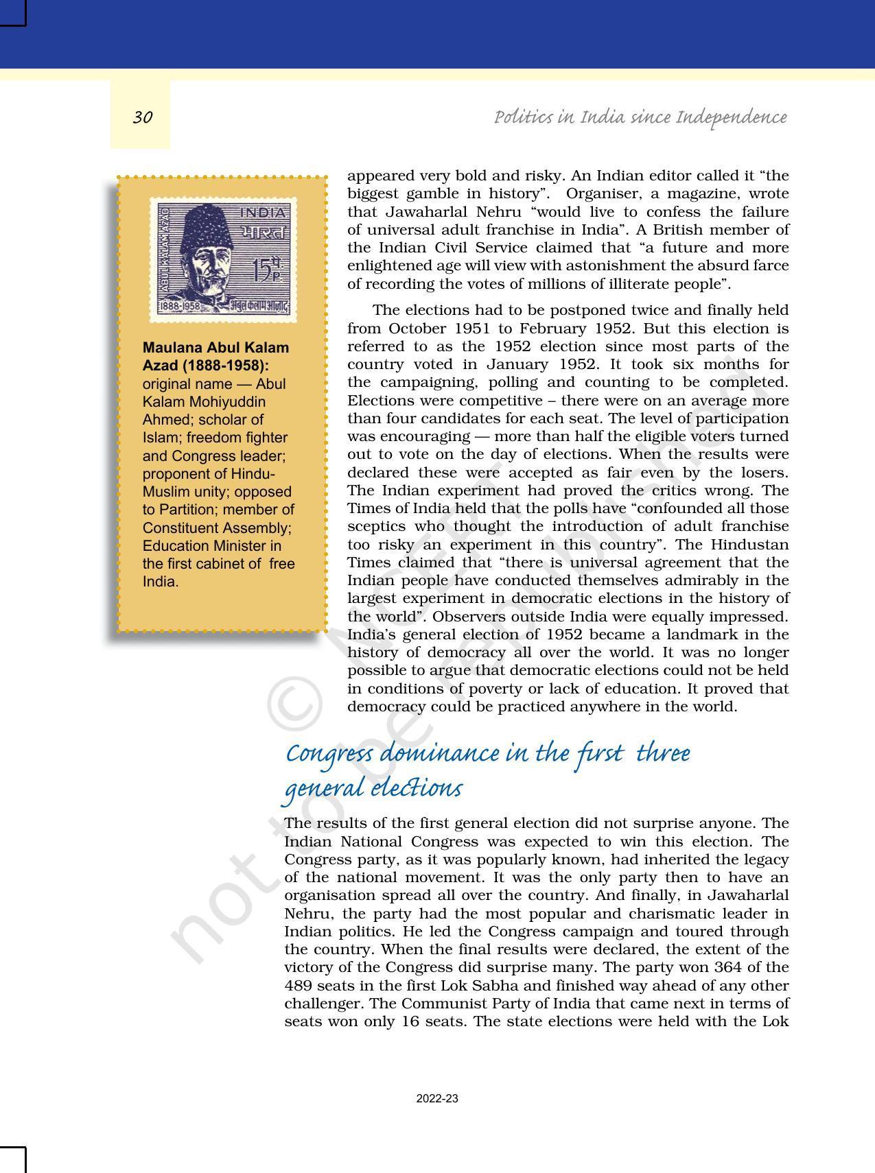 NCERT Book for Class 12 Political Science (Politics In India Since Independence) Chapter 2 Era of One-Party Dominance - Page 5