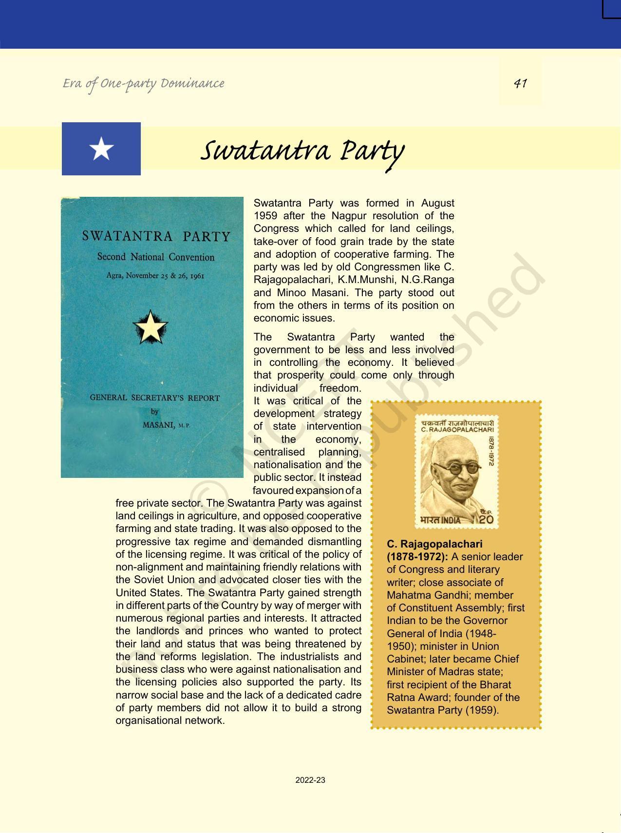 NCERT Book for Class 12 Political Science (Politics In India Since Independence) Chapter 2 Era of One-Party Dominance - Page 16