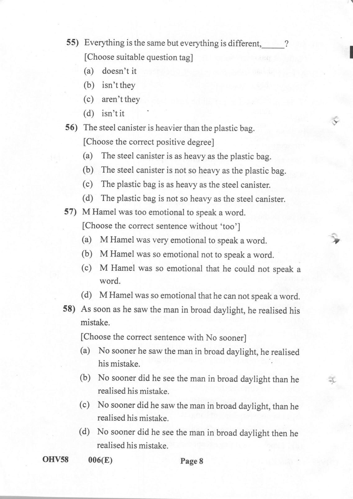 Gujarat Board Class 12th Question Paper 2022: (F.L) English - Page 8