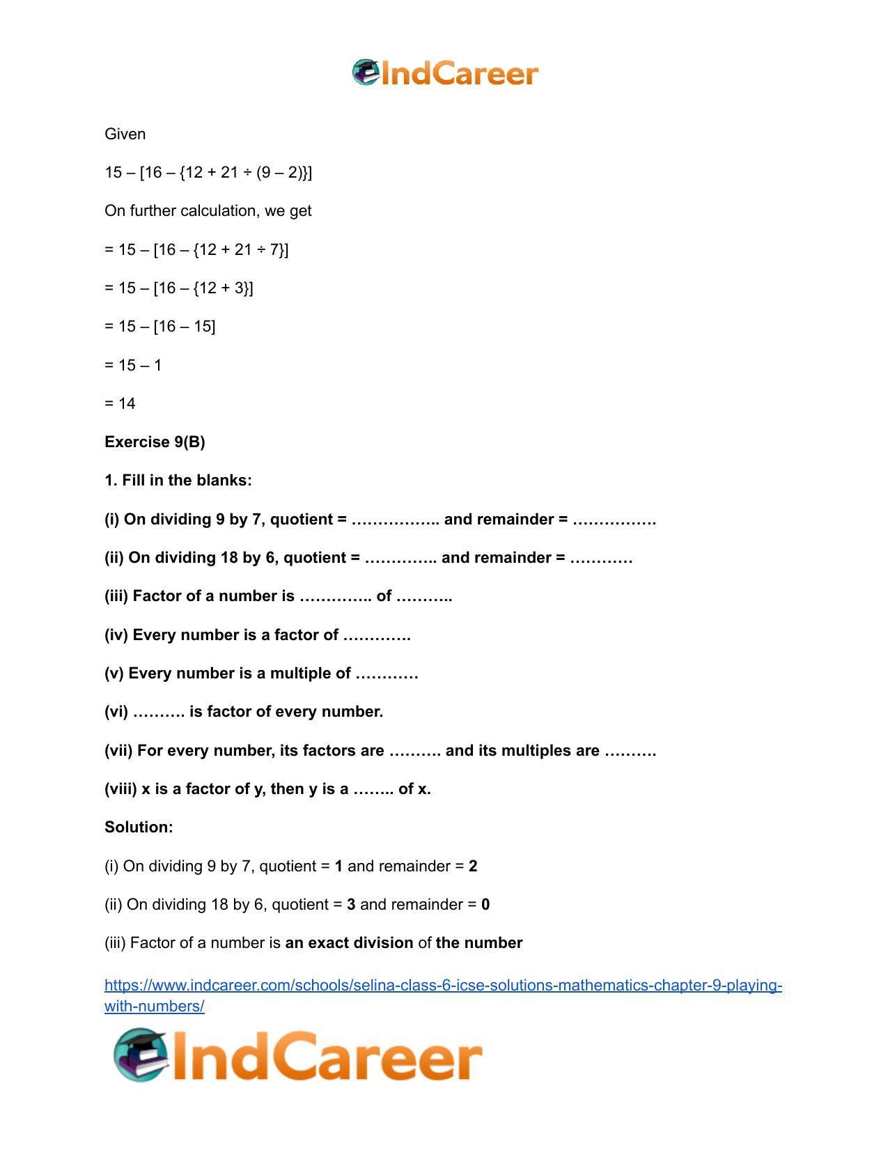 Selina Class 6 ICSE Solutions Mathematics : Chapter 9- Playing With Numbers - Page 7
