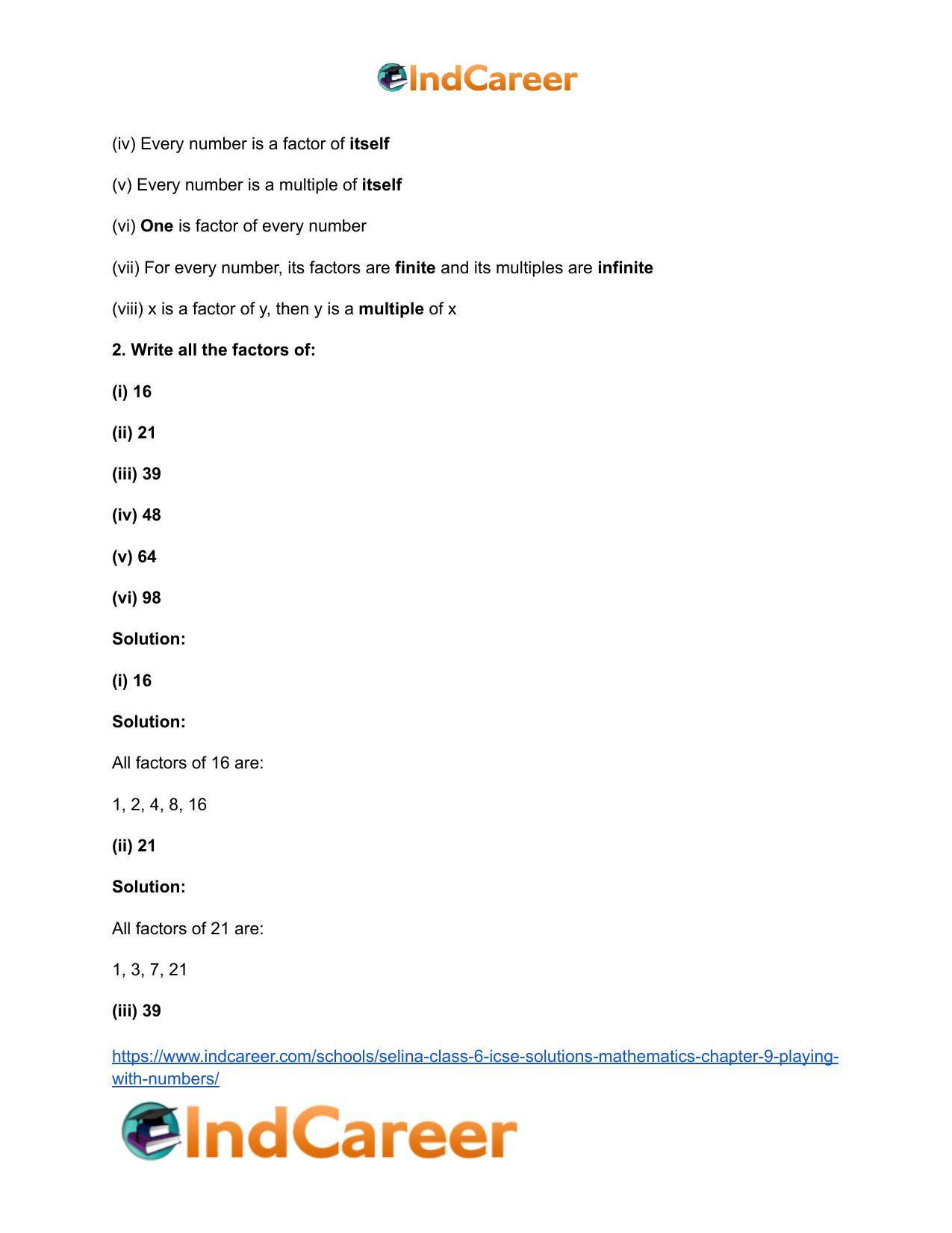 Selina Class 6 ICSE Solutions Mathematics : Chapter 9- Playing With Numbers - Page 8