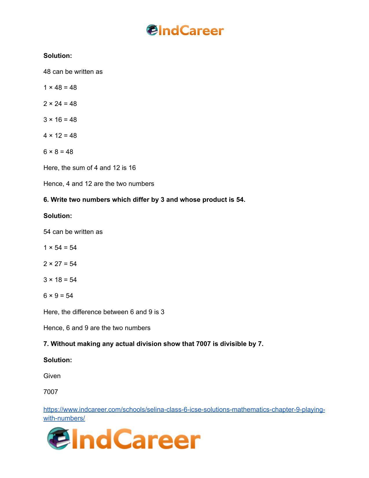 Selina Class 6 ICSE Solutions Mathematics : Chapter 9- Playing With Numbers - Page 13
