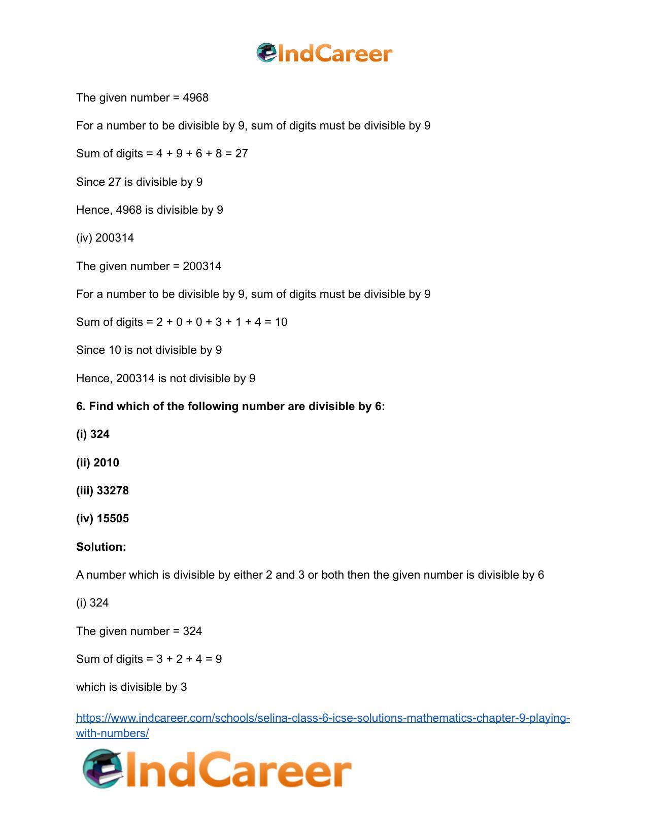 Selina Class 6 ICSE Solutions Mathematics : Chapter 9- Playing With Numbers - Page 22