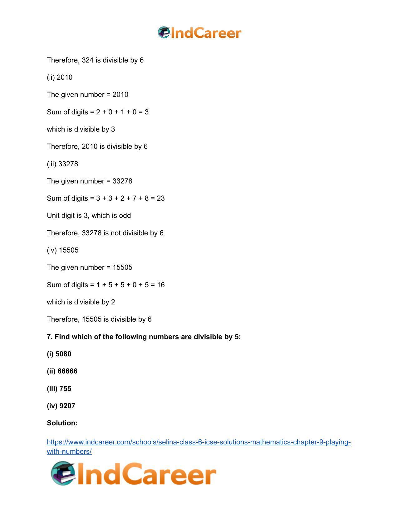 Selina Class 6 ICSE Solutions Mathematics : Chapter 9- Playing With Numbers - Page 23