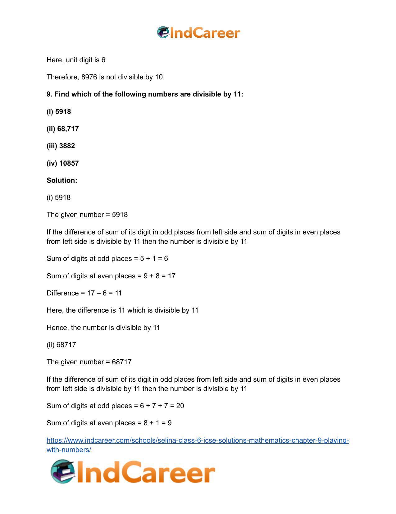 Selina Class 6 ICSE Solutions Mathematics : Chapter 9- Playing With Numbers - Page 26