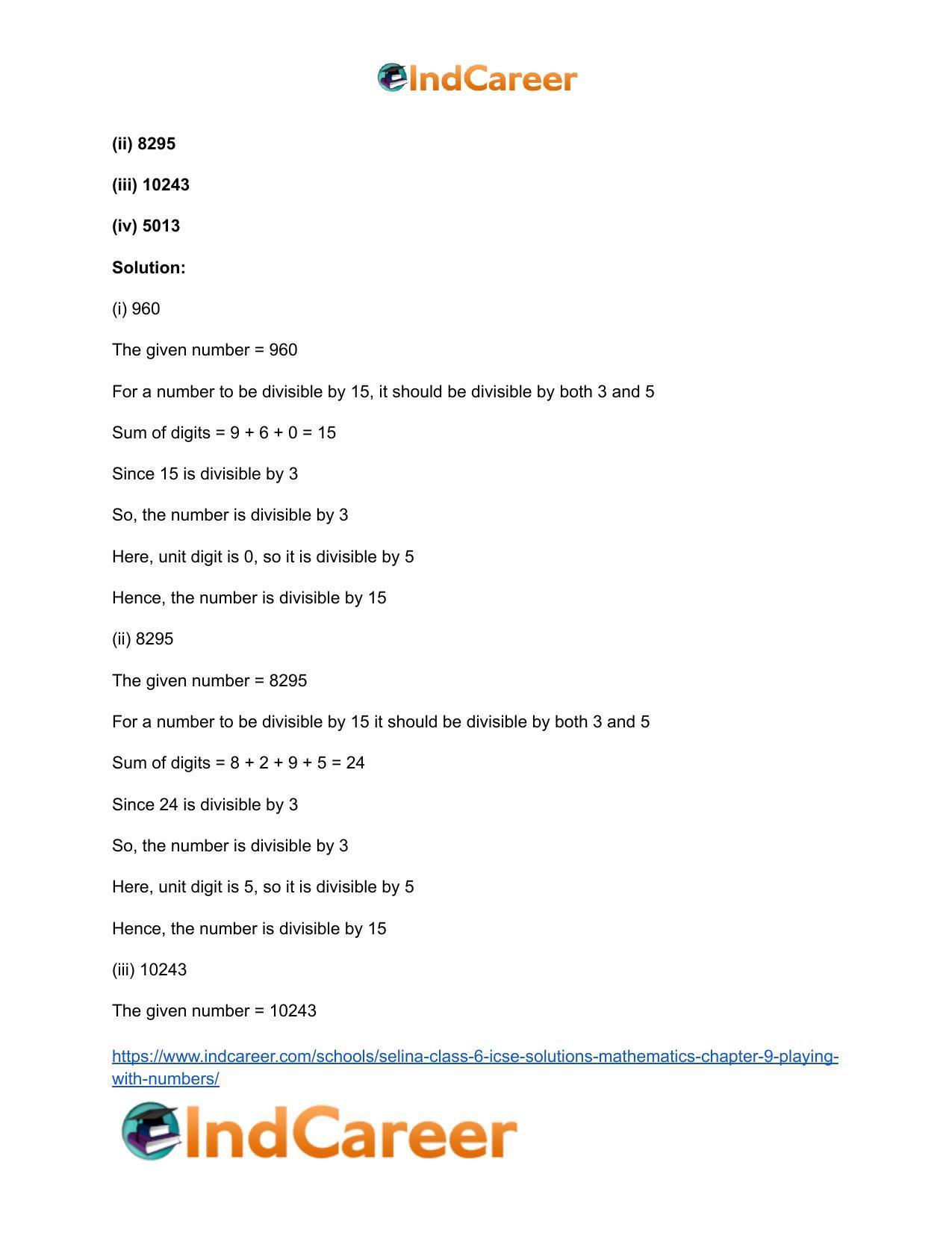 Selina Class 6 ICSE Solutions Mathematics : Chapter 9- Playing With Numbers - Page 28