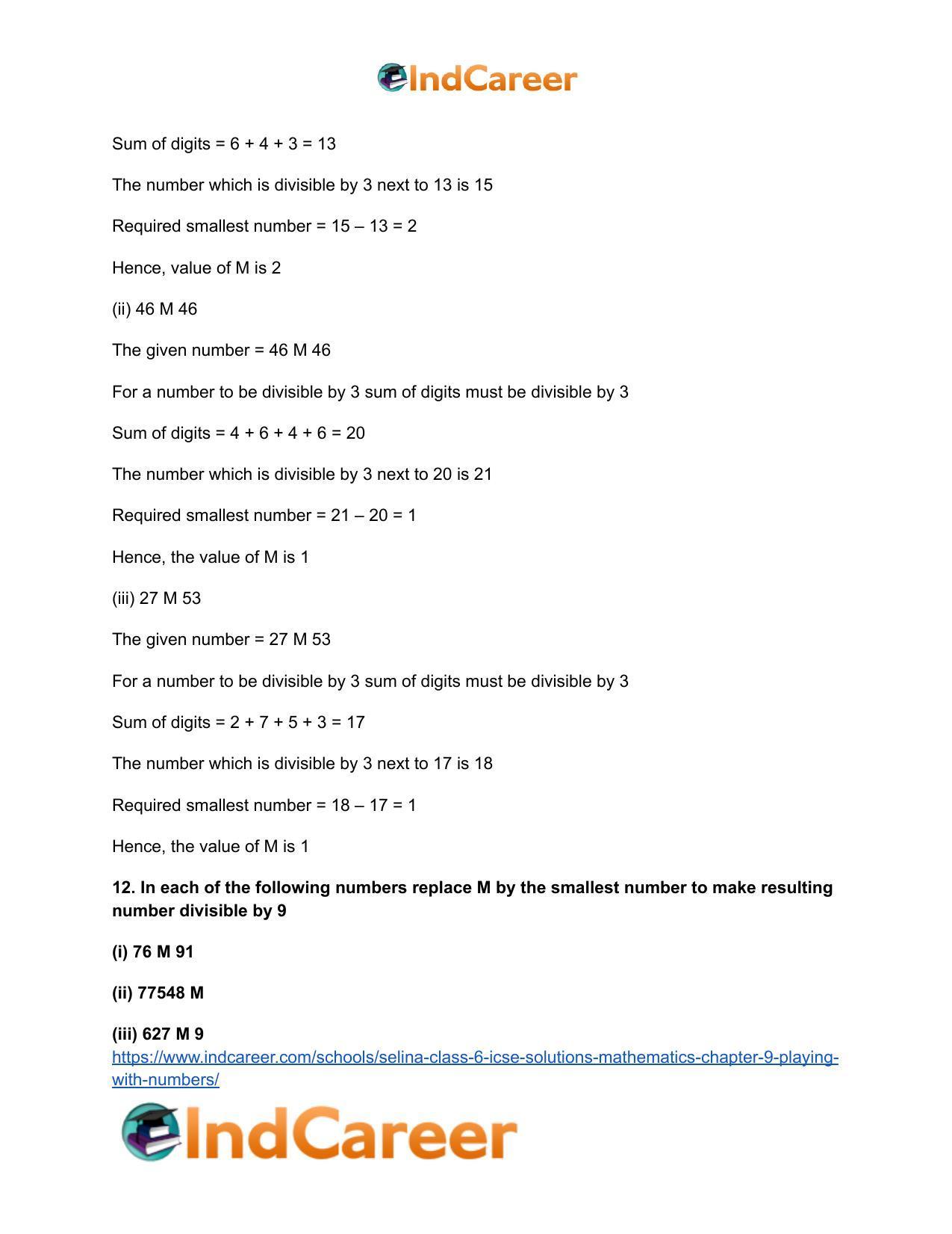 Selina Class 6 ICSE Solutions Mathematics : Chapter 9- Playing With Numbers - Page 30