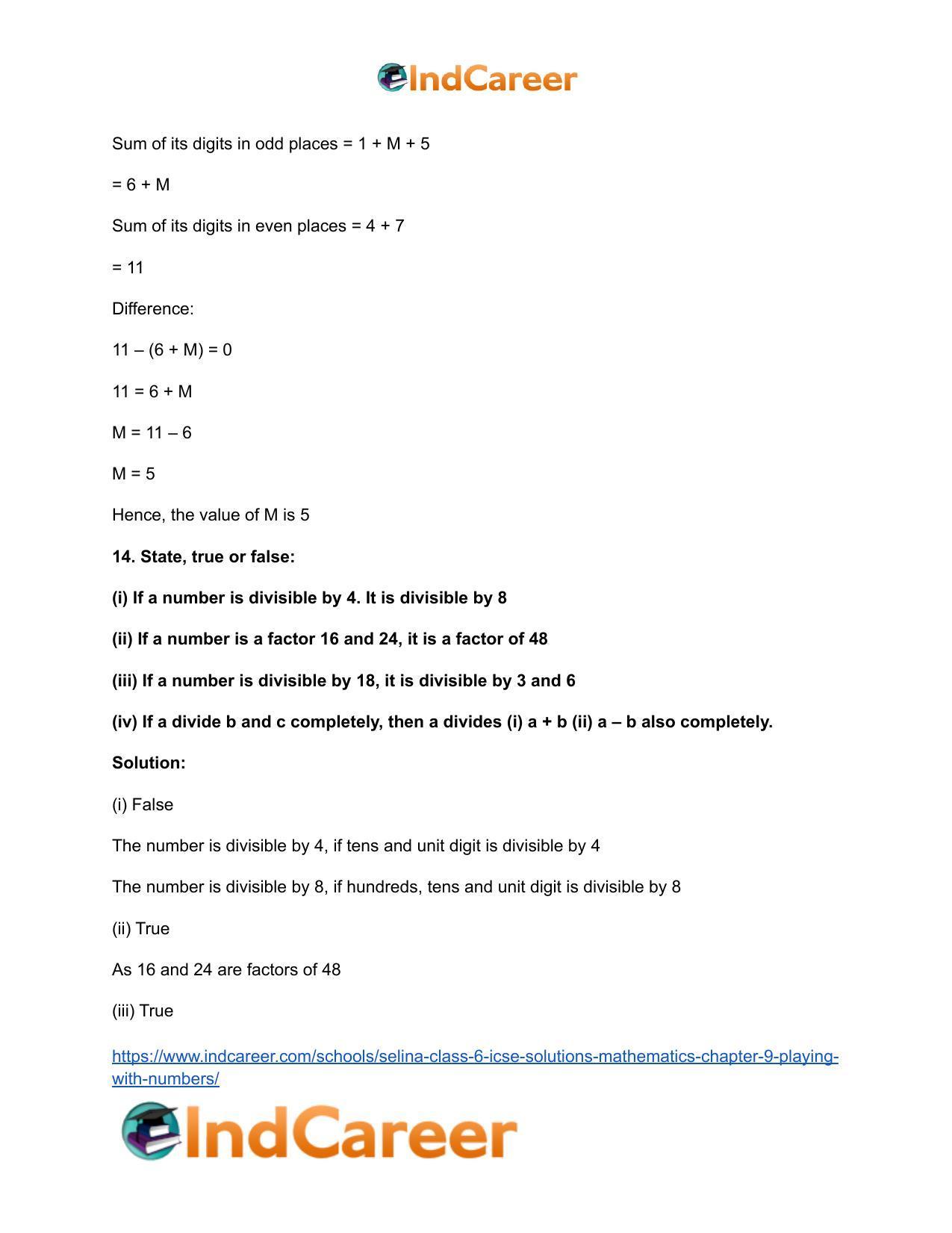 Selina Class 6 ICSE Solutions Mathematics : Chapter 9- Playing With Numbers - Page 34