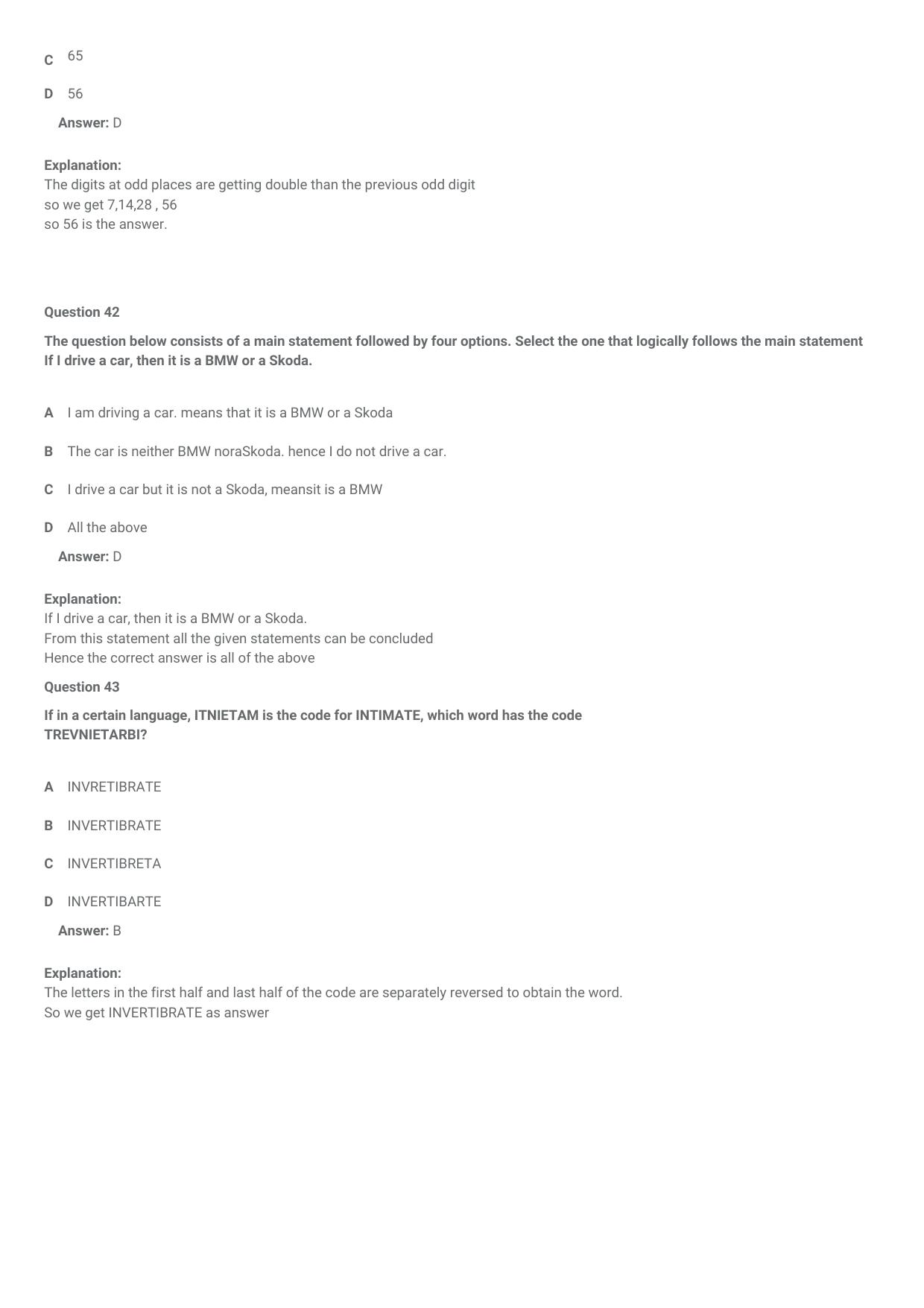CMAT 2021 Question Paper Slot 2 - Page 20