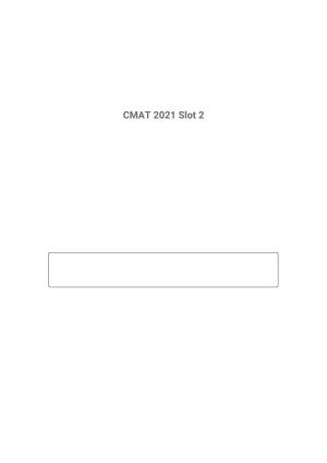 CMAT 2021 Question Paper Slot 2