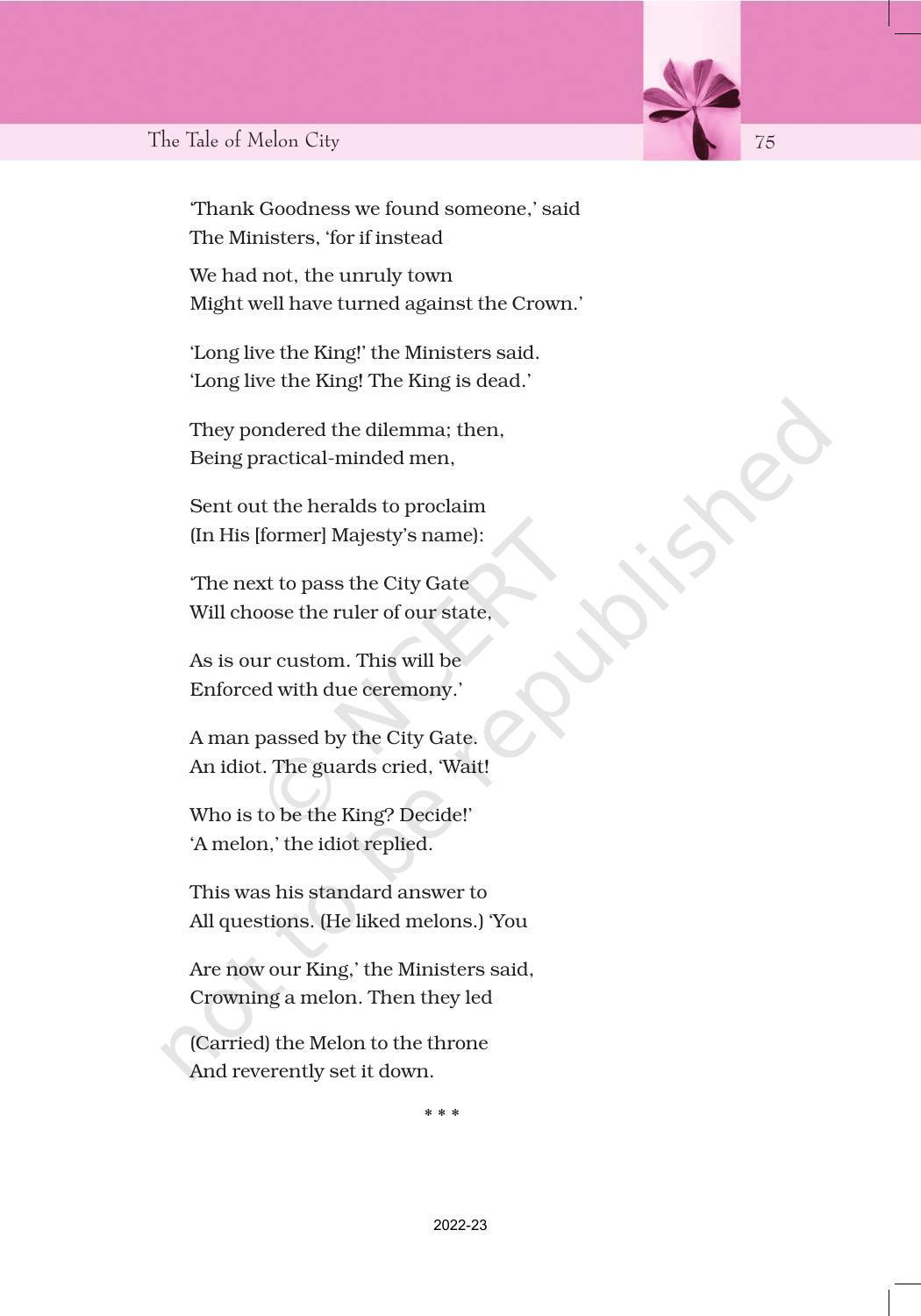 NCERT Book for Class 11 English Snapshots Chapter 8 The Tale of Melon City - Page 5