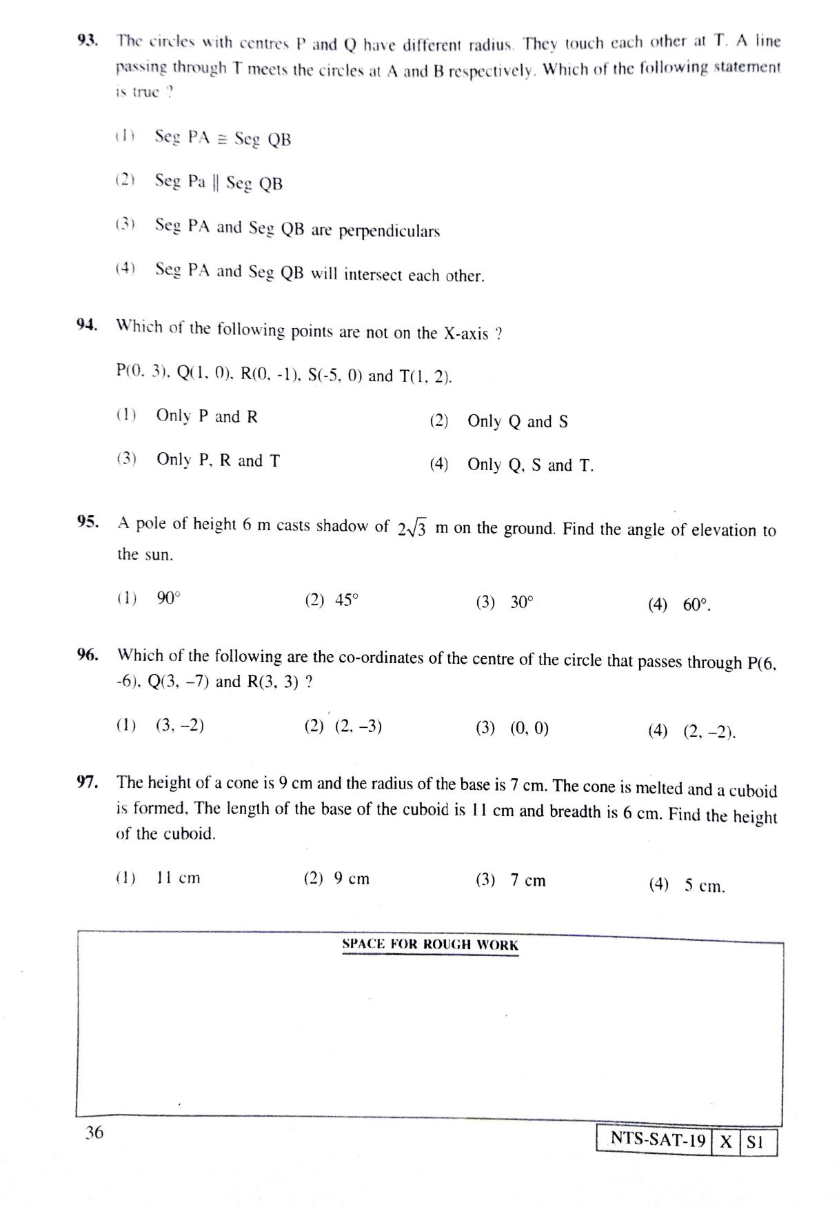 Maharashtra NTSE 2020 SAT (Marathi) Question Paper - Page 36