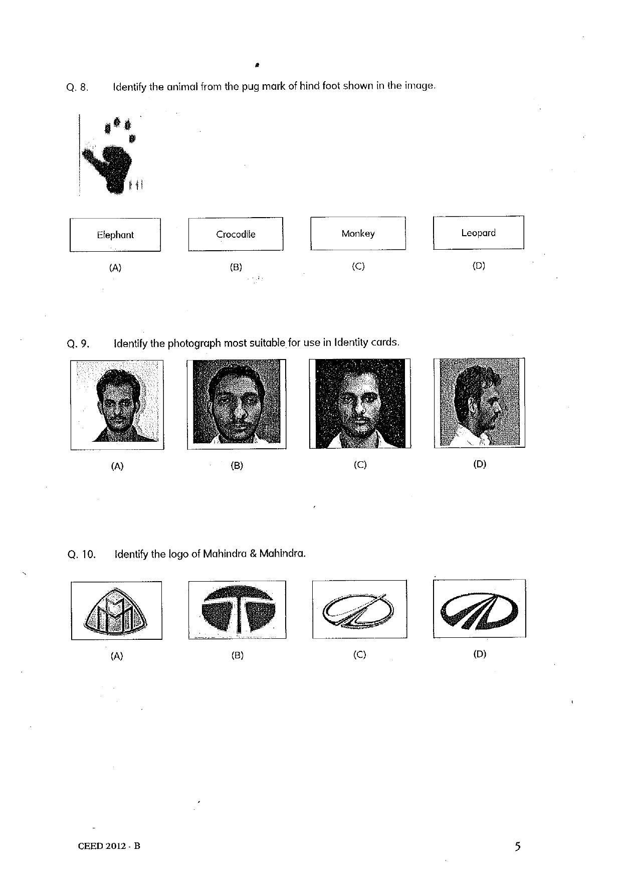 CEED 2012 Question Paper - Page 5