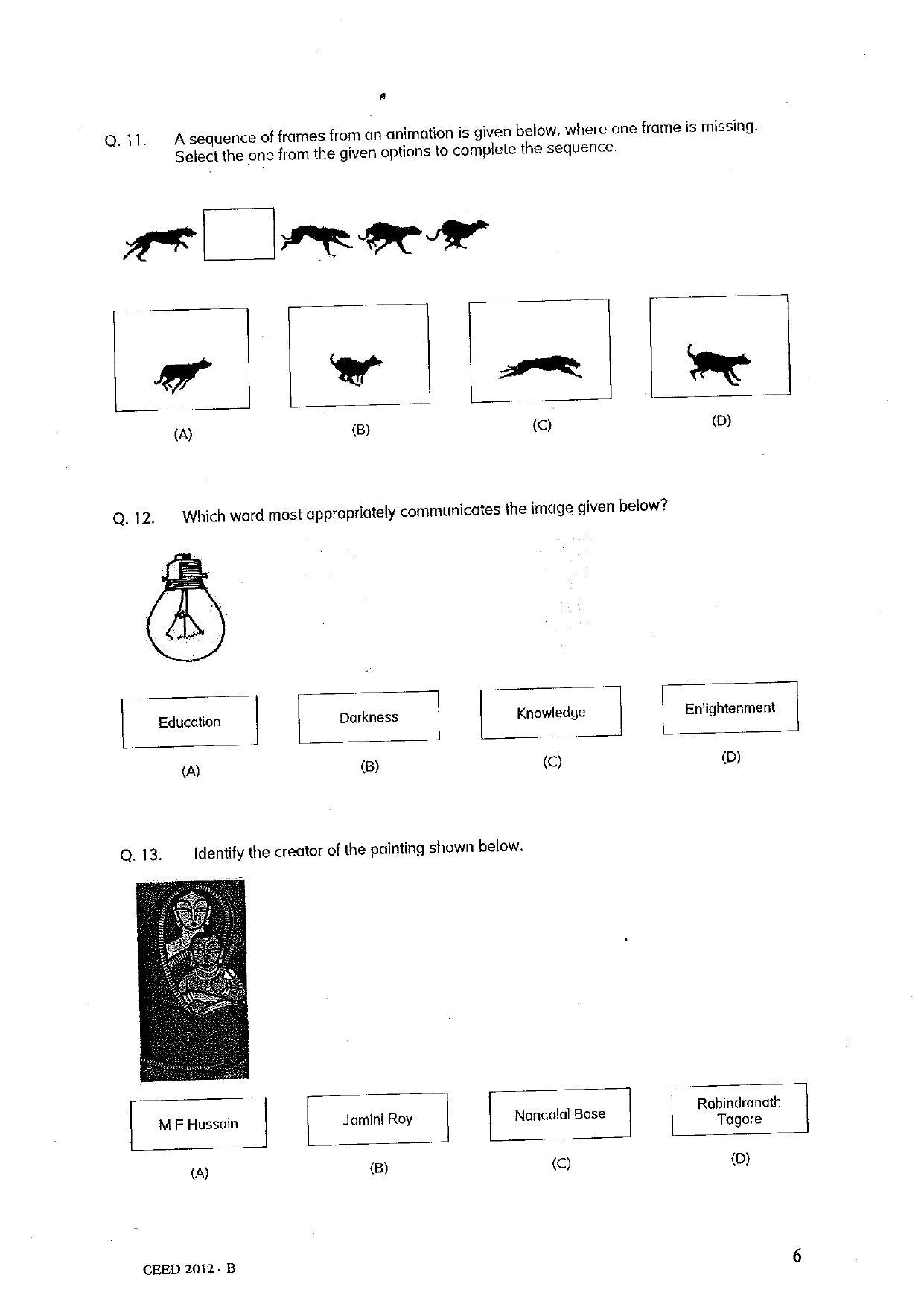 CEED 2012 Question Paper - Page 6