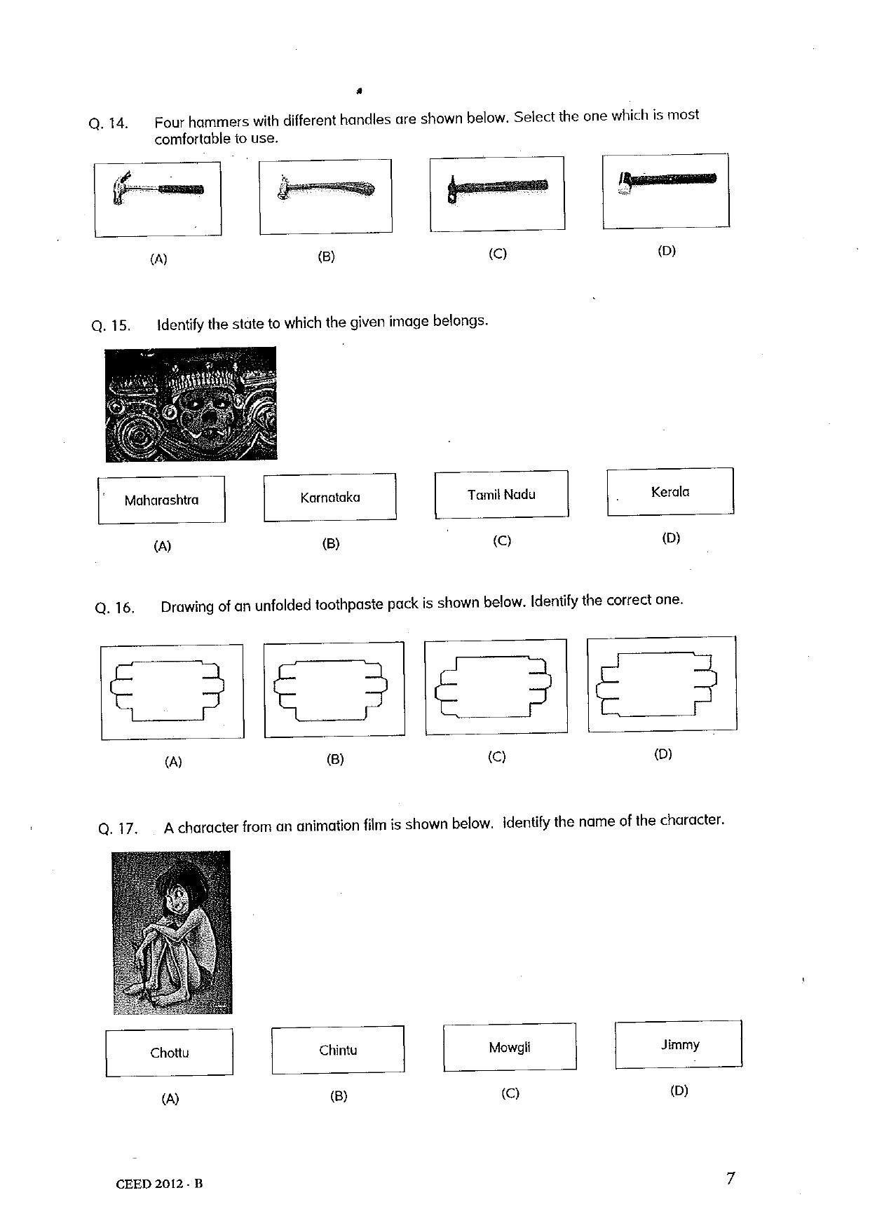CEED 2012 Question Paper - Page 7