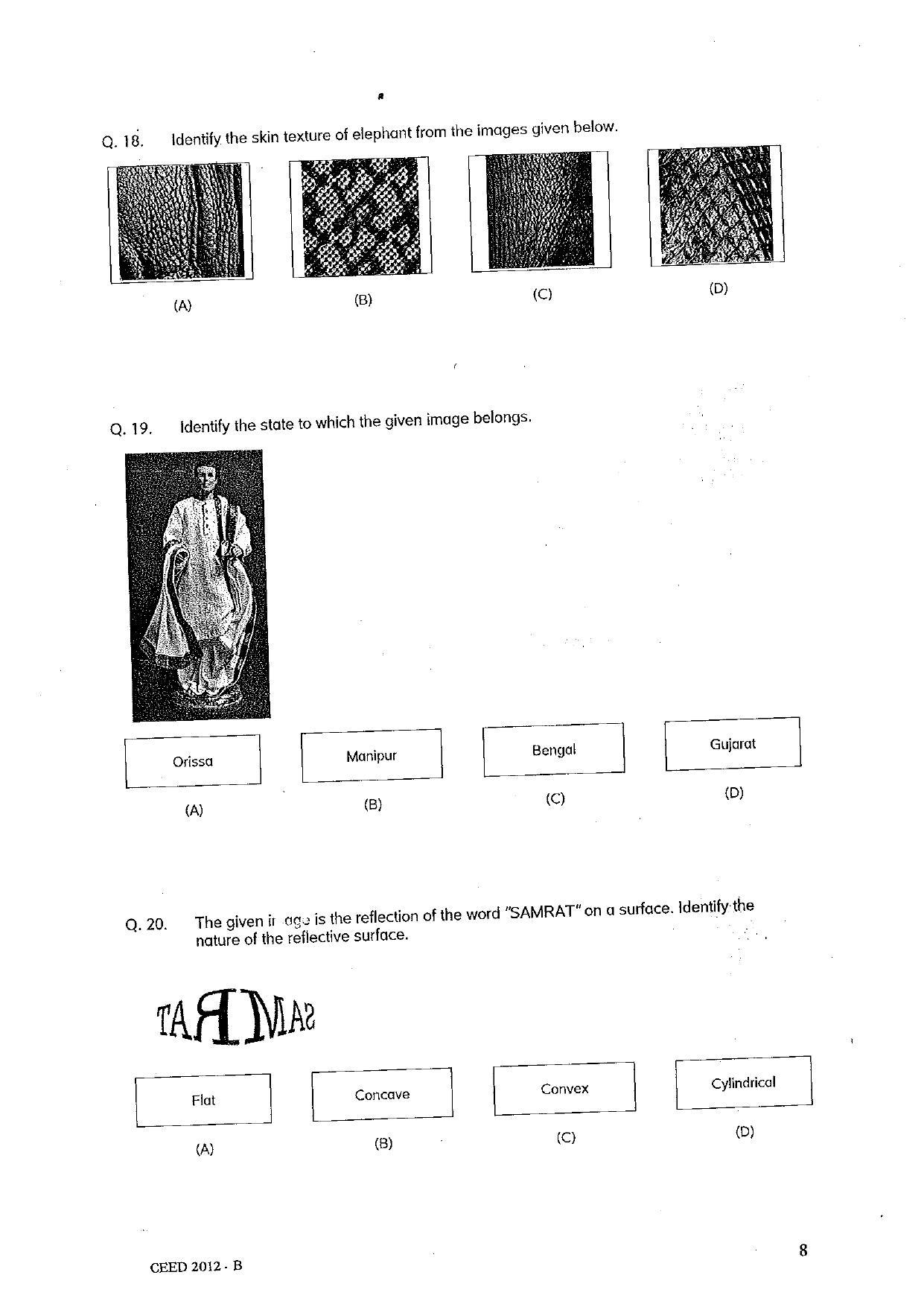 CEED 2012 Question Paper - Page 8
