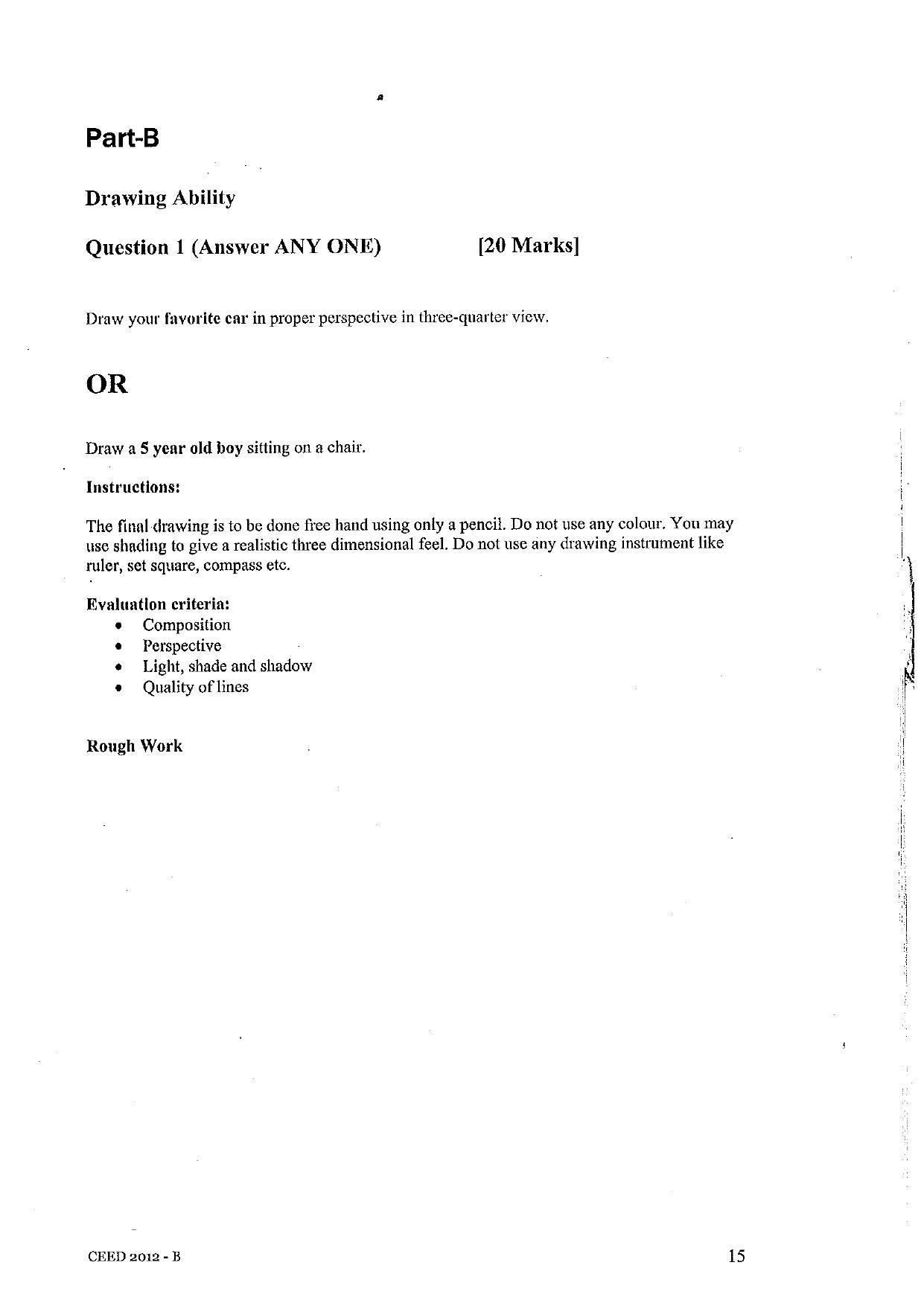 CEED 2012 Question Paper - Page 15