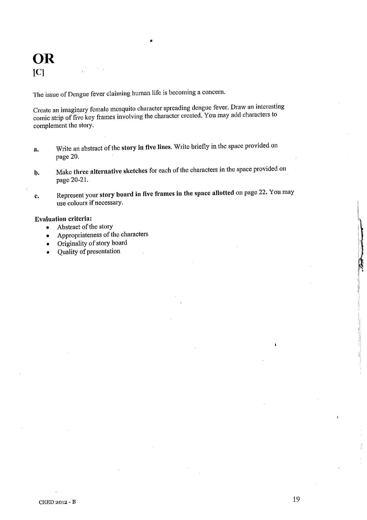 CEED 2012 Question Paper - Page 19