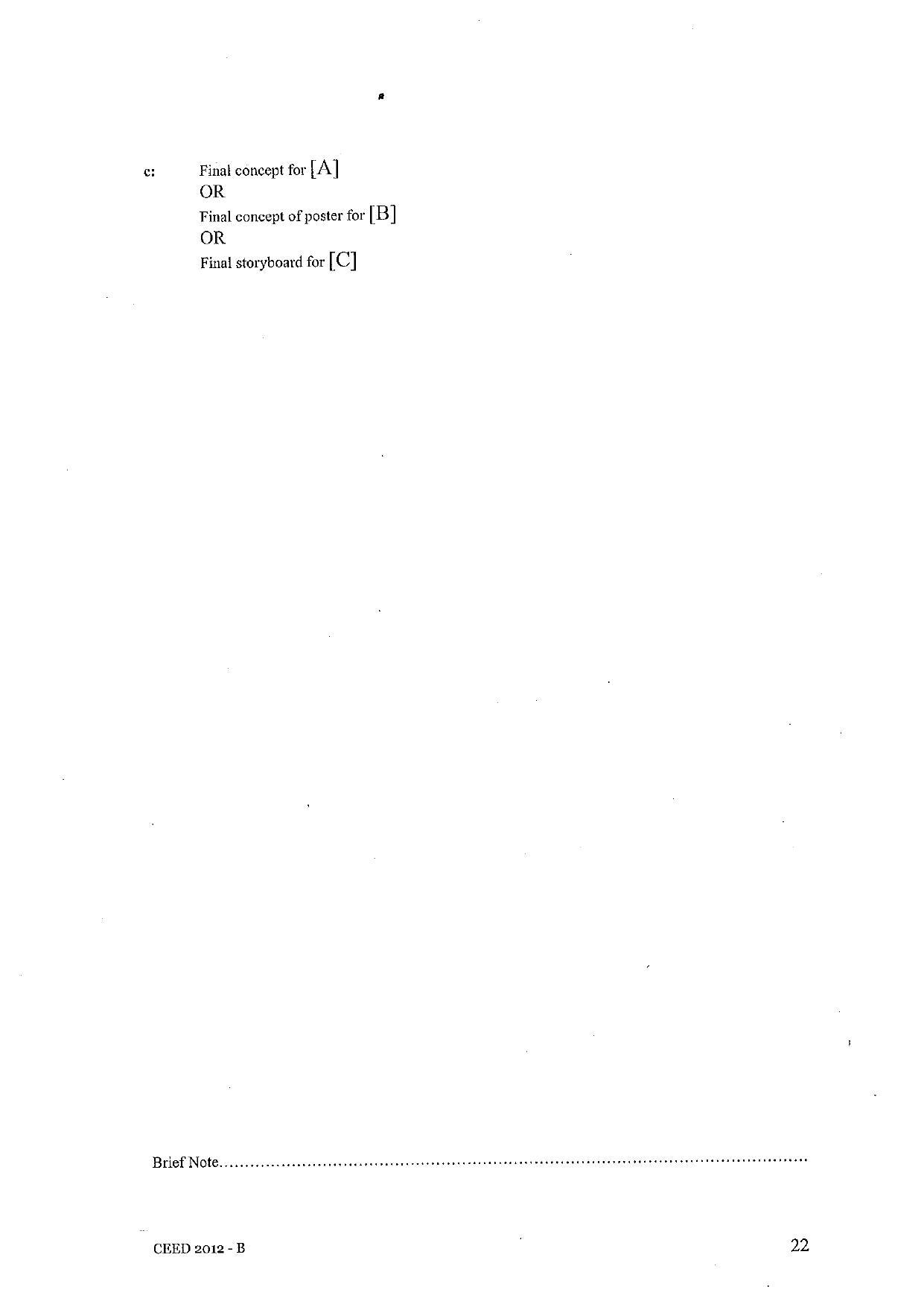 CEED 2012 Question Paper - Page 22