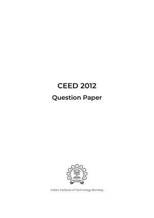 CEED 2012 Question Paper