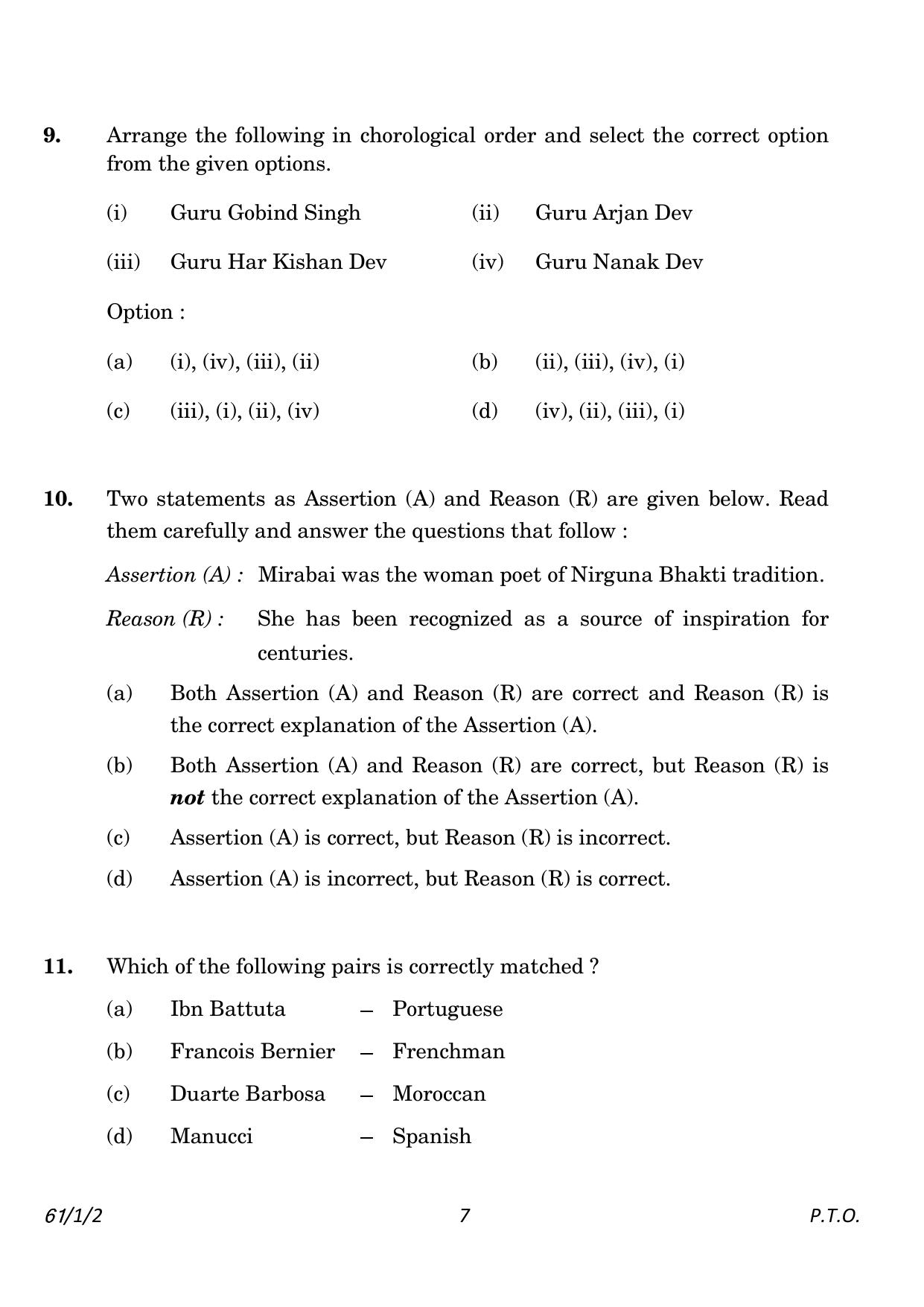 CBSE Class 12 61-1-2 History 2023 Question Paper - Page 7