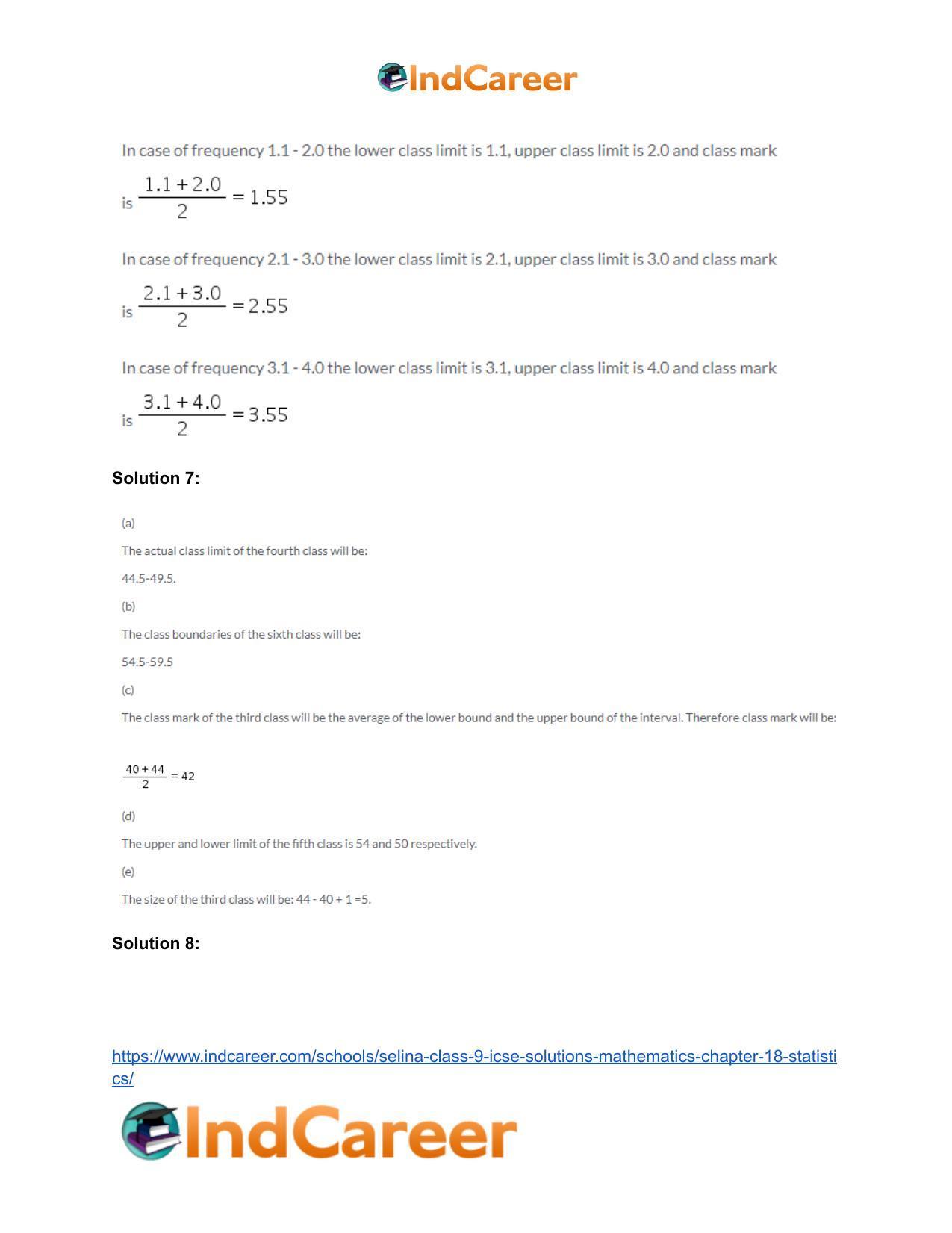 Selina Class 9 ICSE Solutions Mathematics : Chapter 18- Statistics - Page 5