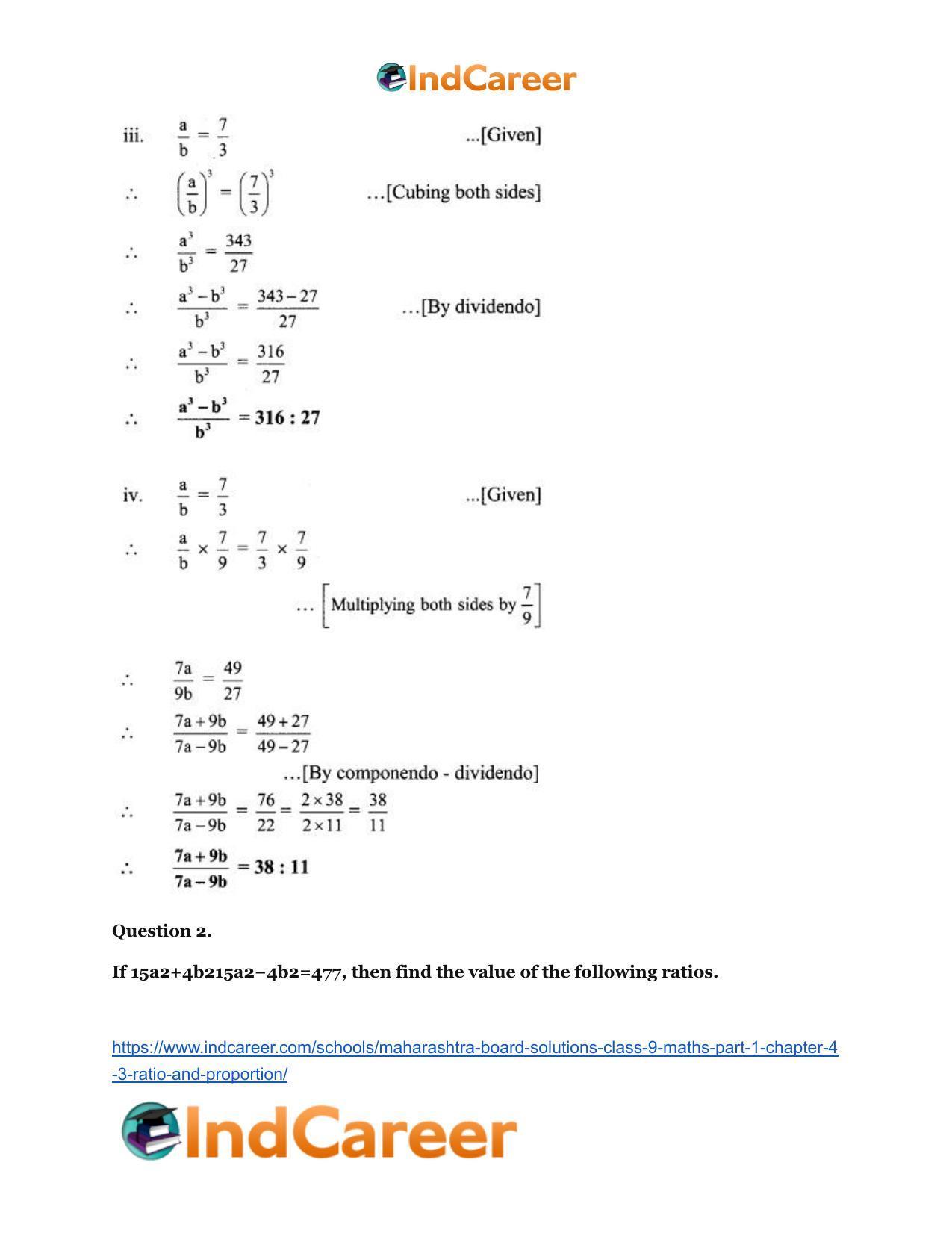 Maharashtra Board Solutions Class 9-Maths (Part 1): Chapter 4.3- Ratio and Proportion - Page 5