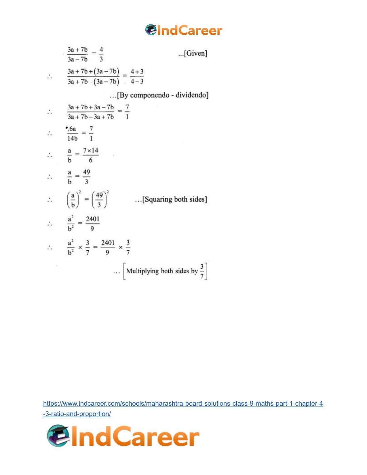 Maharashtra Board Solutions Class 9-Maths (Part 1): Chapter 4.3- Ratio and Proportion - Page 10