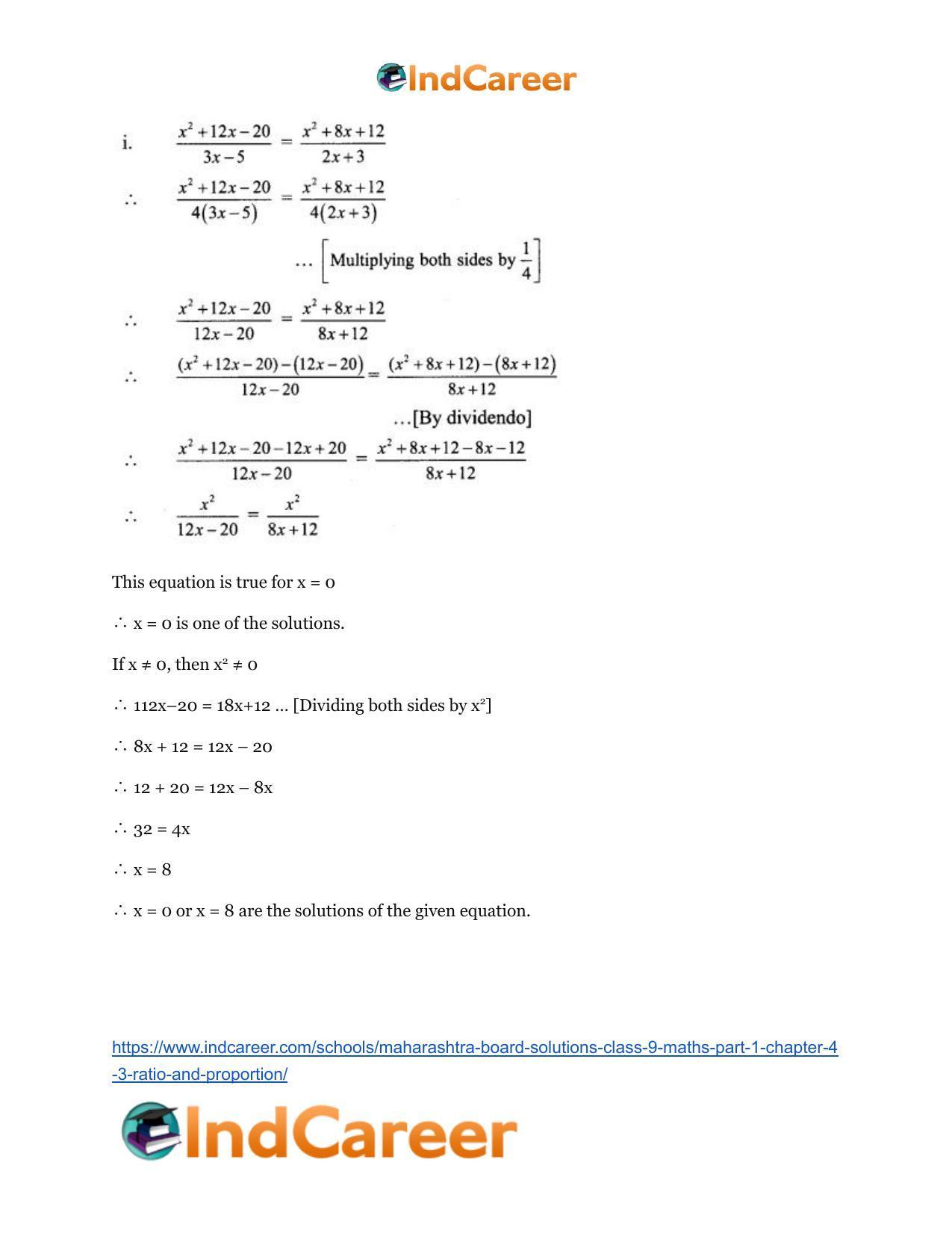 Maharashtra Board Solutions Class 9-Maths (Part 1): Chapter 4.3- Ratio and Proportion - Page 12