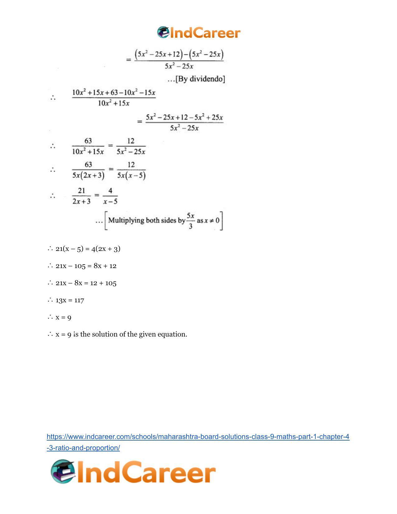 Maharashtra Board Solutions Class 9-Maths (Part 1): Chapter 4.3- Ratio and Proportion - Page 14