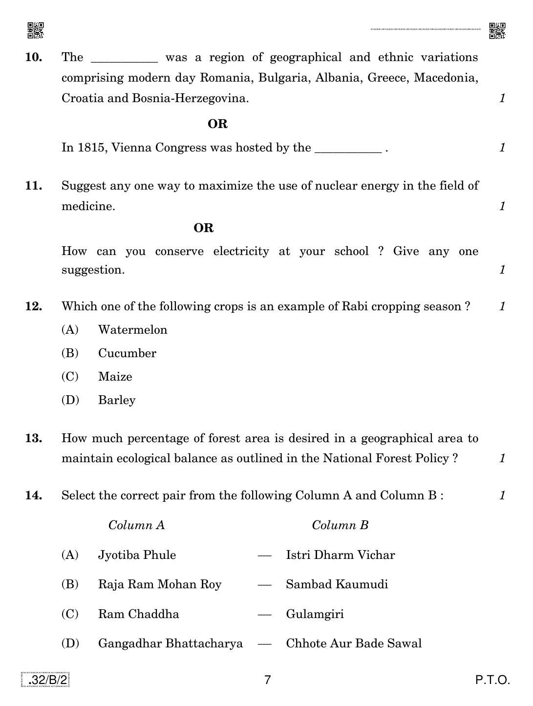 CBSE Class 10 32-C-2 Social Science 2020 Compartment Question Paper - Page 7