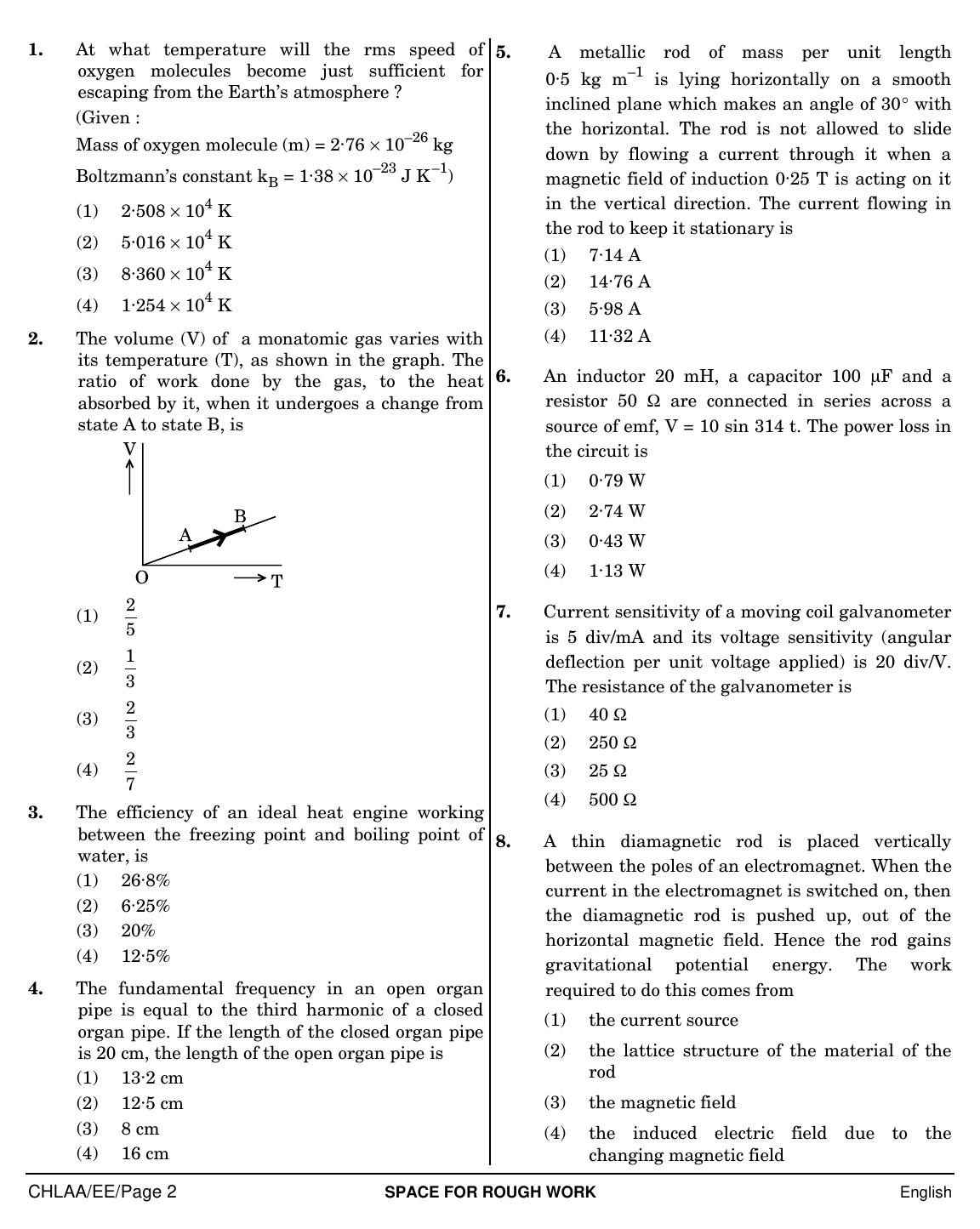 NEET English EE 2019 Question Paper - Page 2