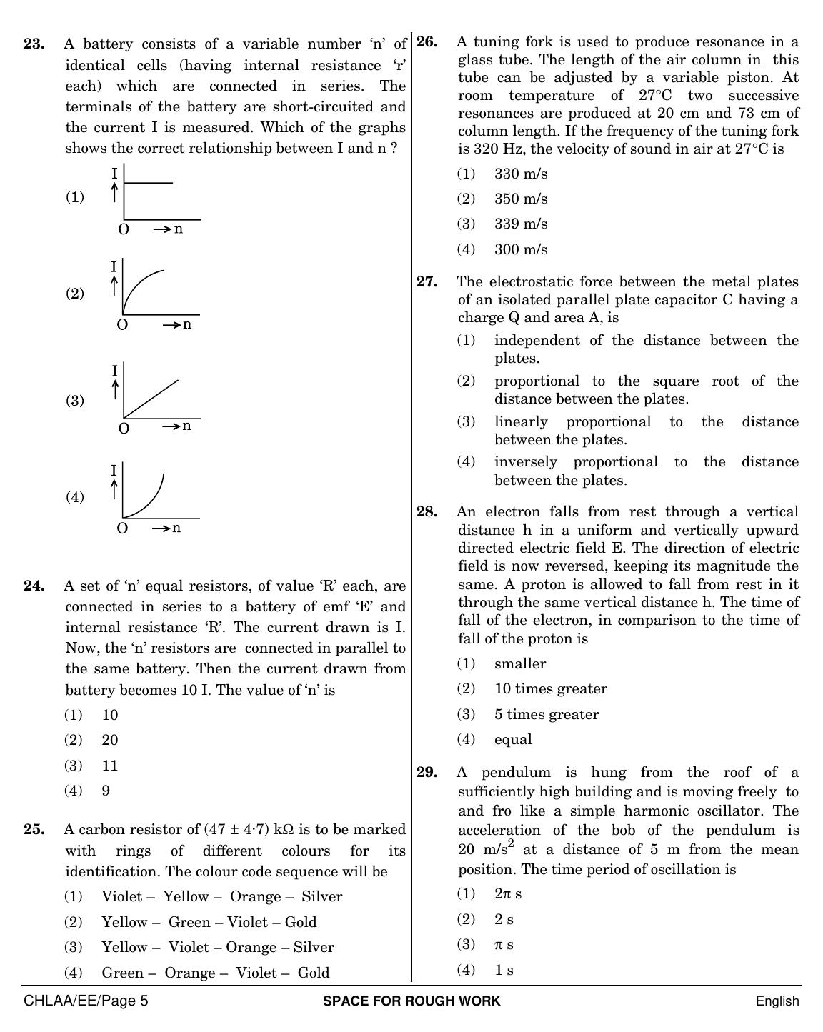 NEET English EE 2019 Question Paper - Page 5