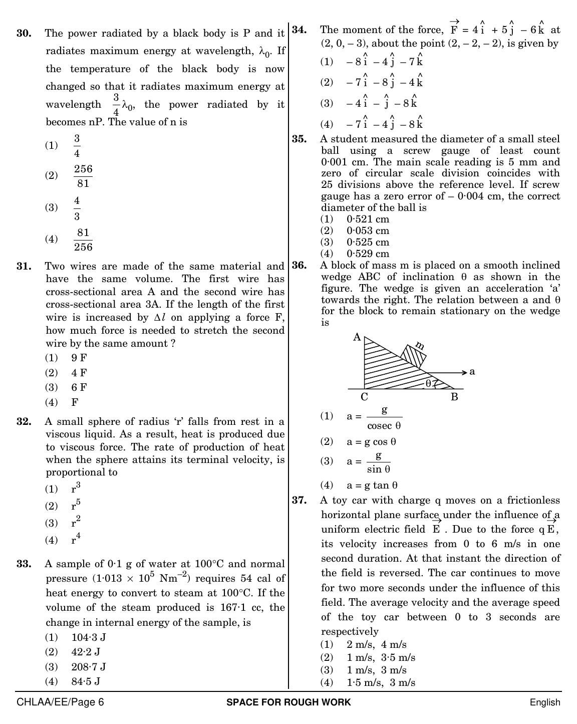 NEET English EE 2019 Question Paper - Page 6
