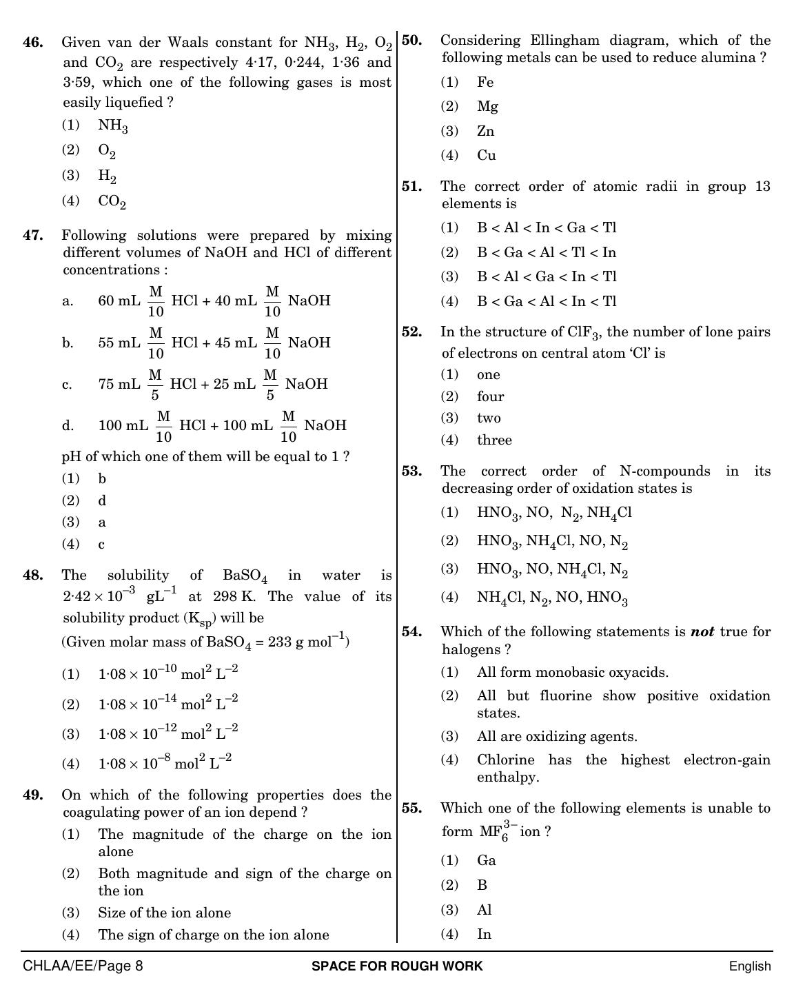 NEET English EE 2019 Question Paper - Page 8