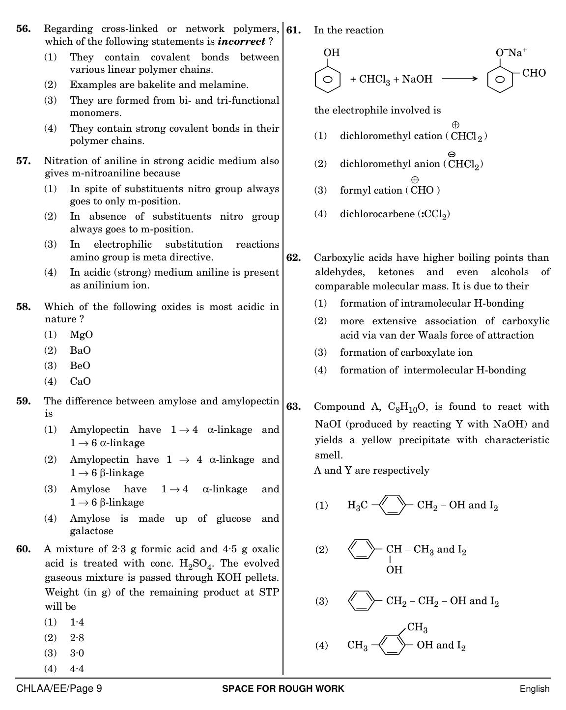 NEET English EE 2019 Question Paper - Page 9