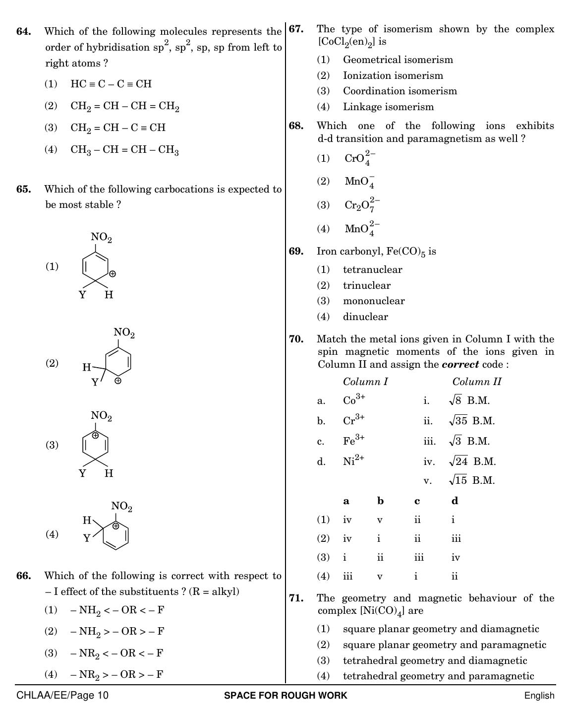 NEET English EE 2019 Question Paper - Page 10